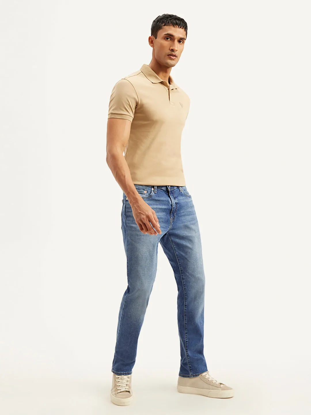 Men's 541 Blue Athletic Tapered Fit Mid Rise Jeans Streetwear Fan Evening Stroll Elegant