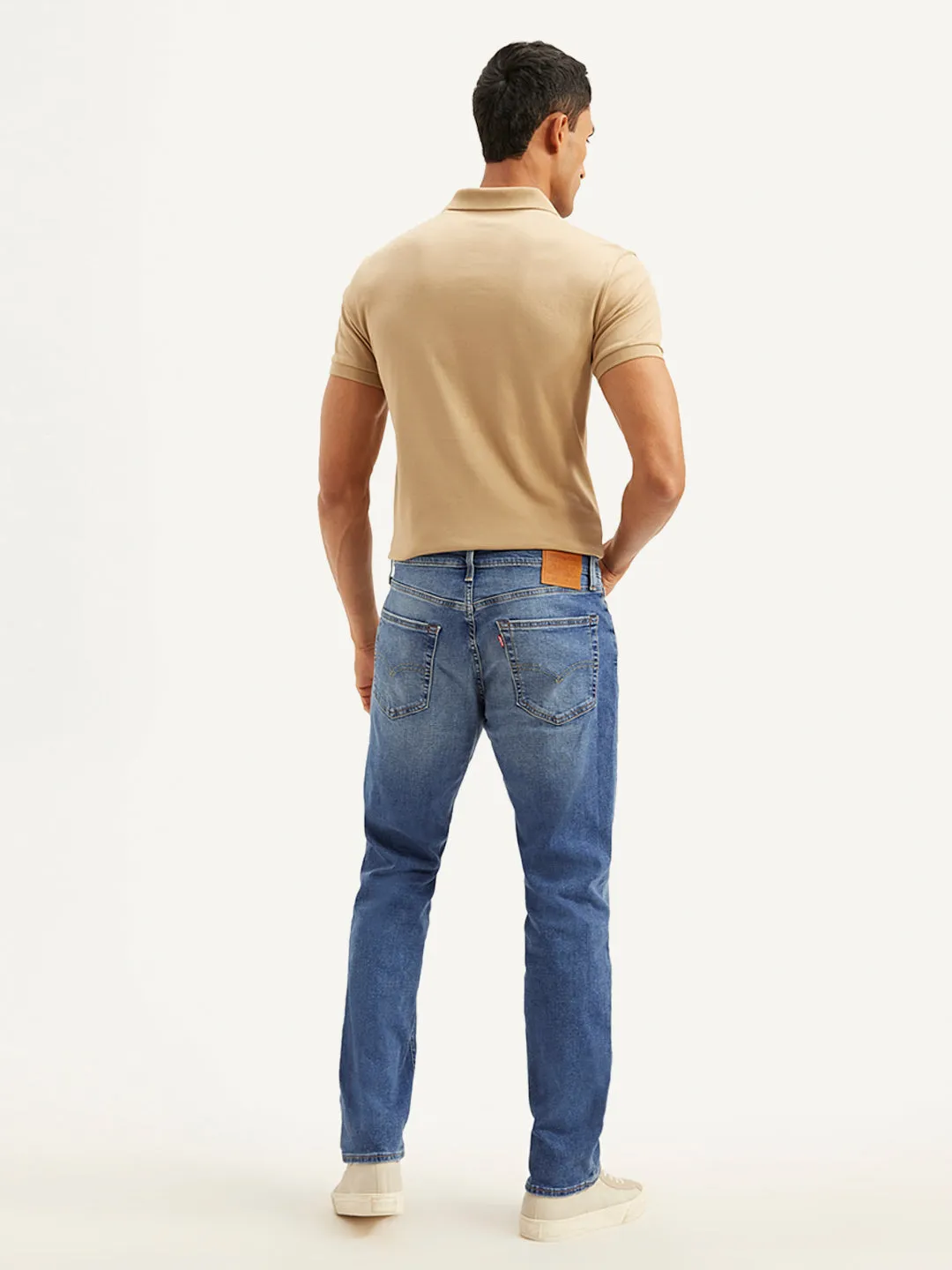 Men's 541 Blue Athletic Tapered Fit Mid Rise Jeans No Bulk Seam Design Everyday Party Look