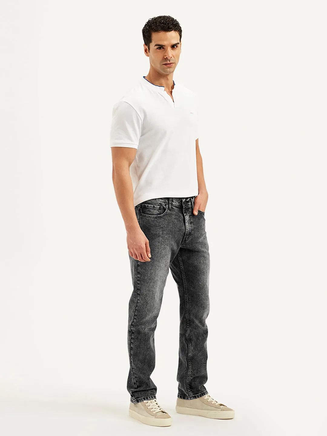 Minimalist Pocket Layout Men's 541 Grey Athletic Tapered Fit Mid Rise Jeans