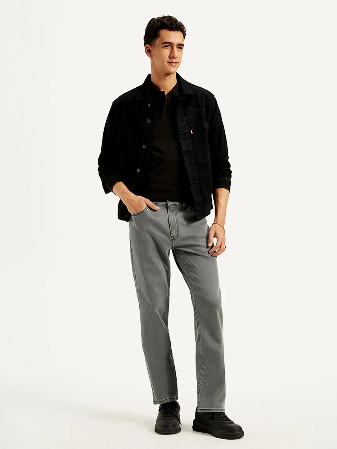 Men's 541 Grey Athletic Tapered Fit Mid Rise Jeans Comfy Tailoring