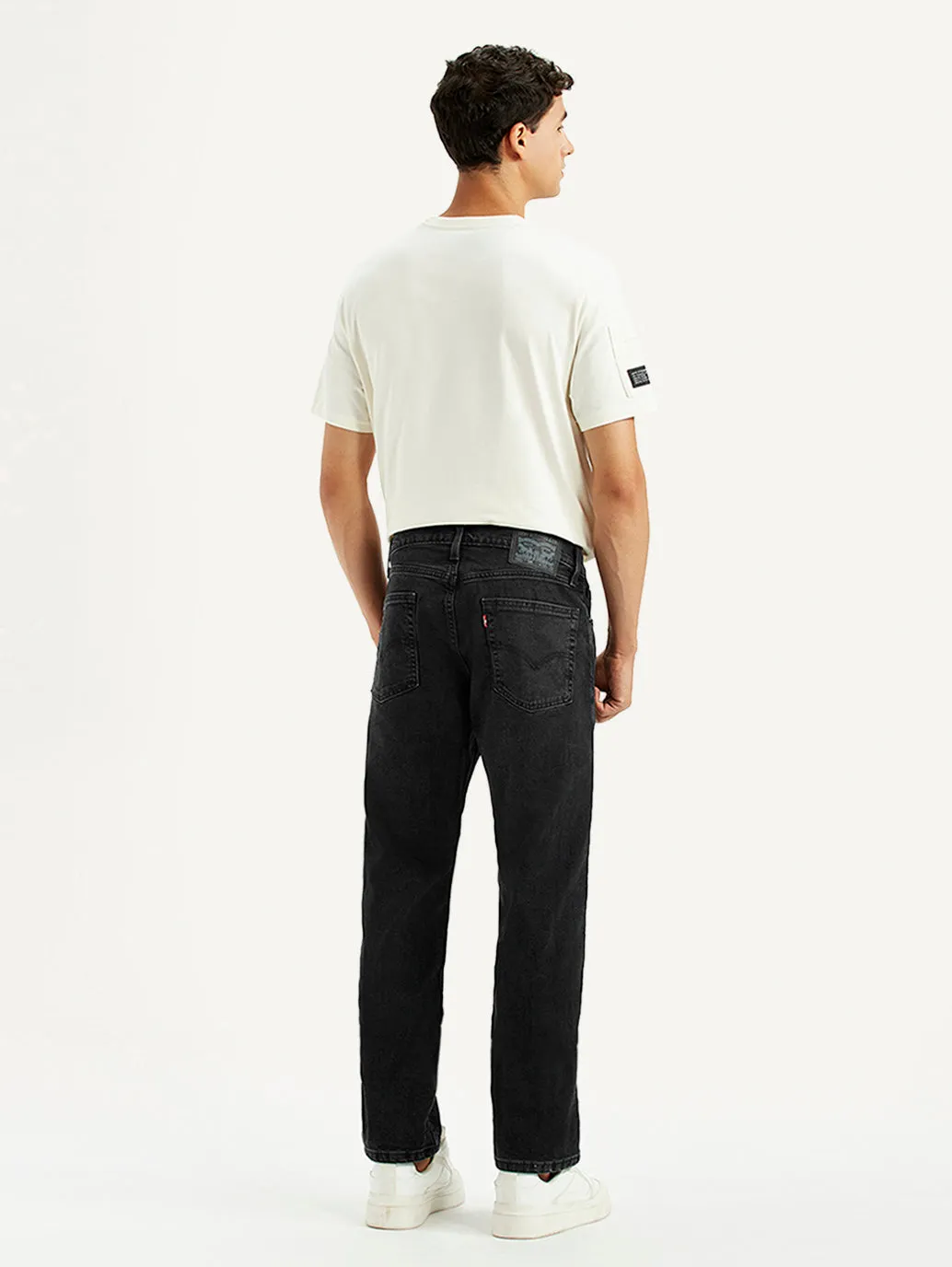 Men's 555 Black Loose Fit Mid Rise Jeans Style Focus