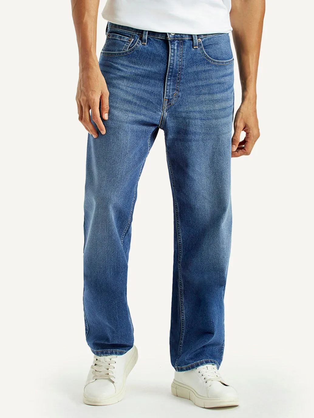 Men's 568 Indigo Loose Fit Mid Rise Jeans Rainy Day Chill Outfit Nature Lover Quick Match