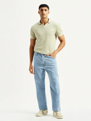 Stretch Comfort Men's 568 Light Blue Loose Fit Mid Rise Carpenter Jeans