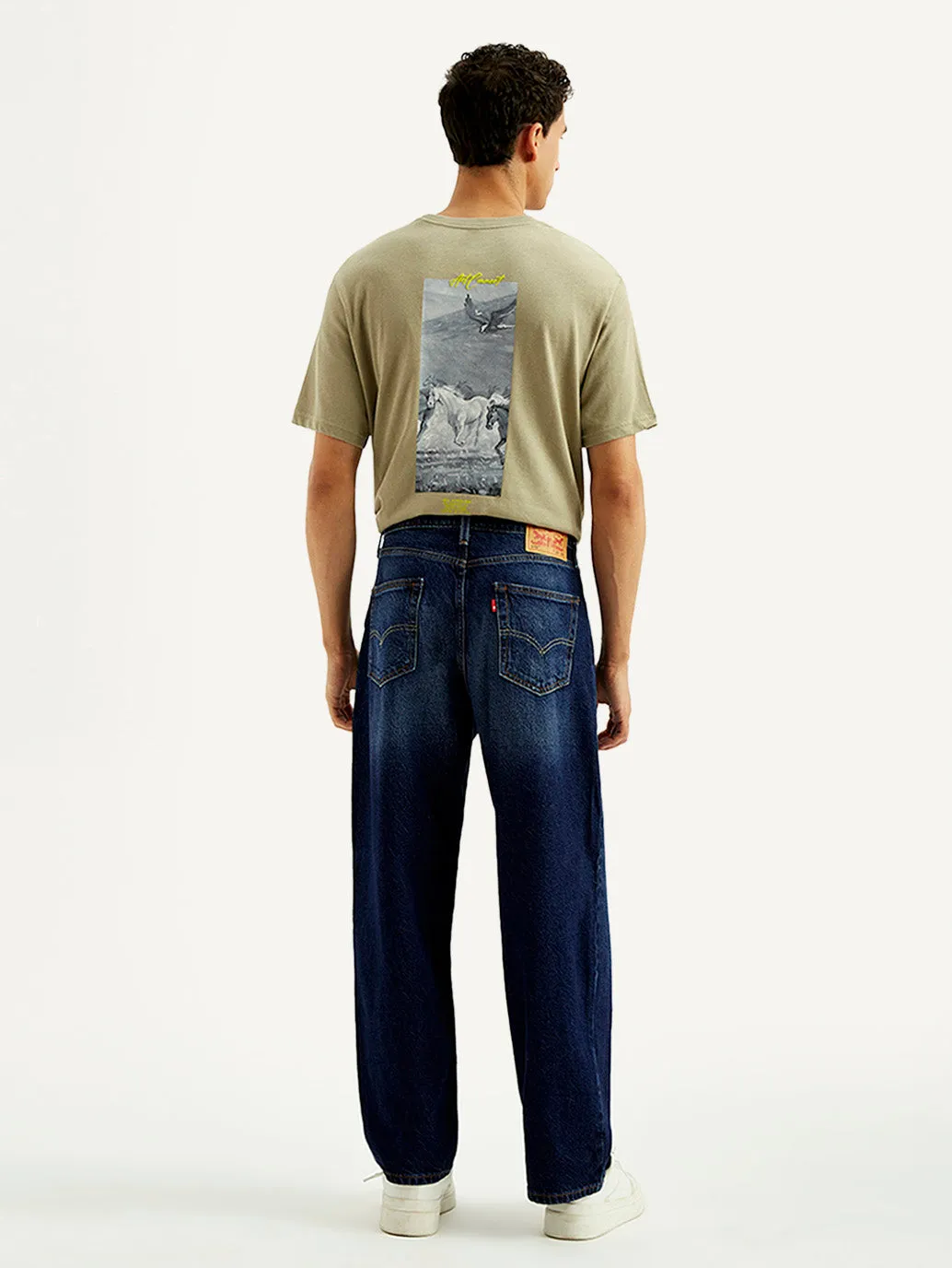 Stretch Road Trip Brunch Outfit Men's 578 Dark Blue Baggy Fit Mid Rise Jeans