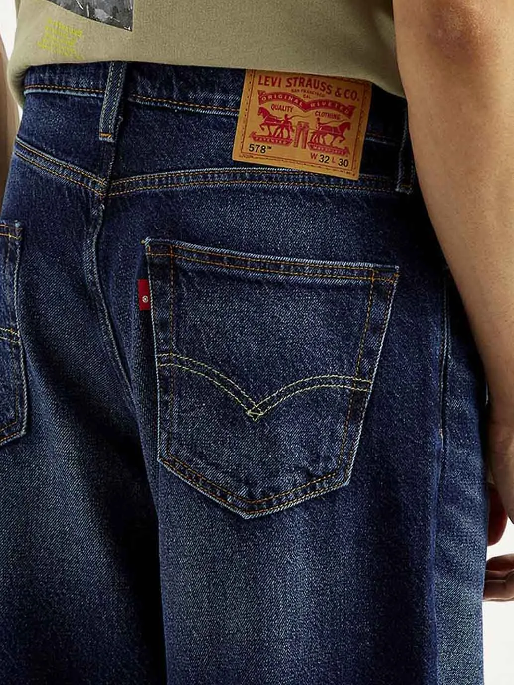 Sleek Shape Men's 578 Dark Blue Baggy Fit Mid Rise Jeans