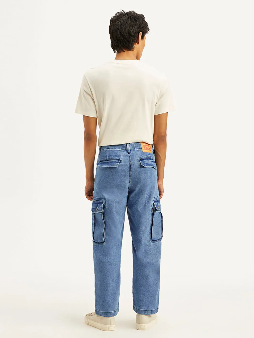 Men's Blue Straight Fit Mid Rise Cargo Jeans Fashion Lover Minimalist Durable Summer Vibes