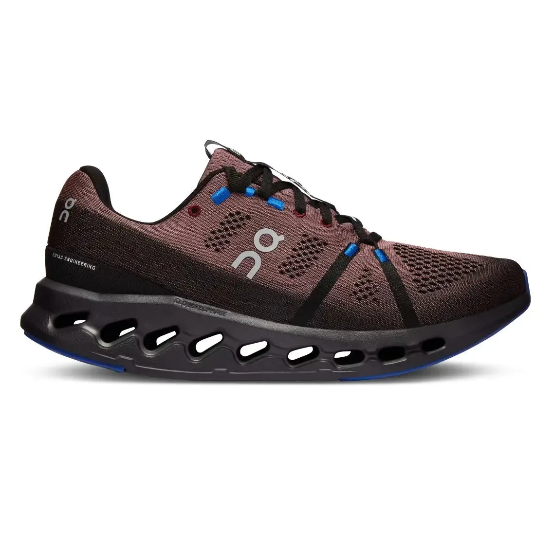 running in a plateau shoes Mens On Running Cloudsurfer 7 - Black/ Cobalt