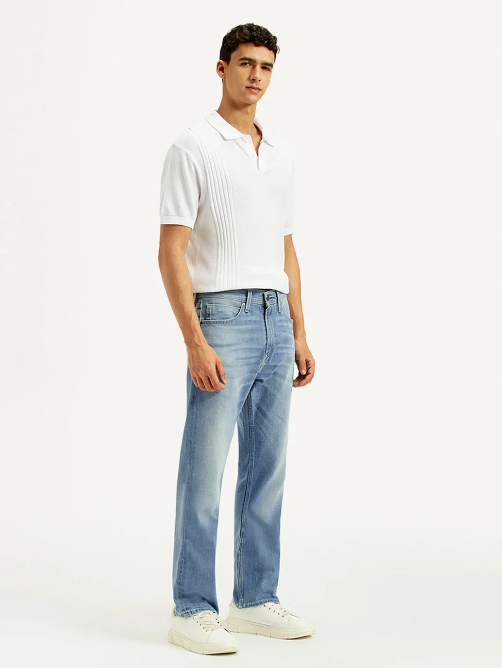 Men's Redloop 505 Light Indigo Straight Fit Mid Rise Jeans Relaxed Fit Spring Mood Brunch Outfit Formal