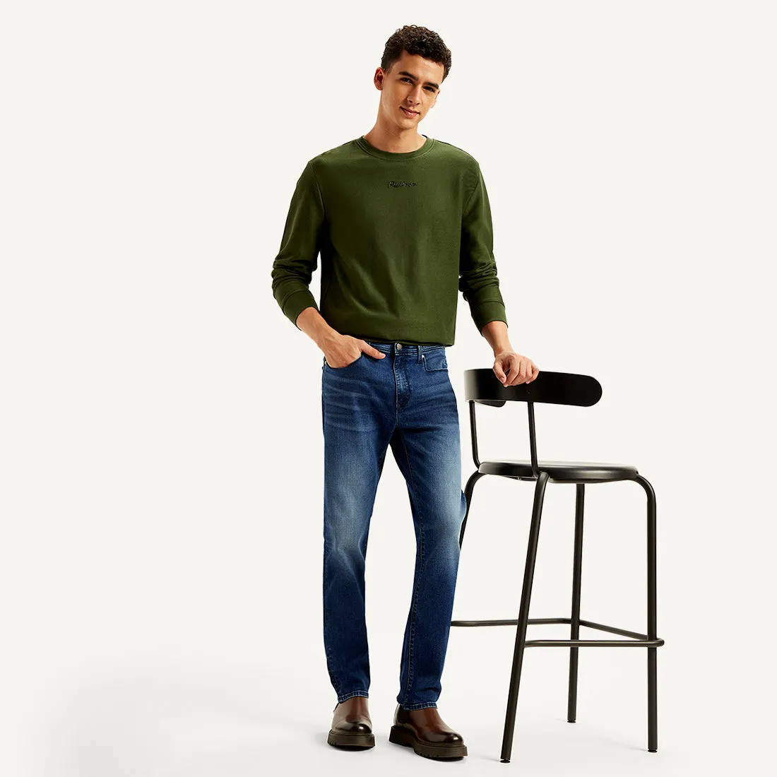 Men's Redloop 511 Blue Slim Fit Mid Rise Jeans Sunny Vibes Vibrant Relaxed Style