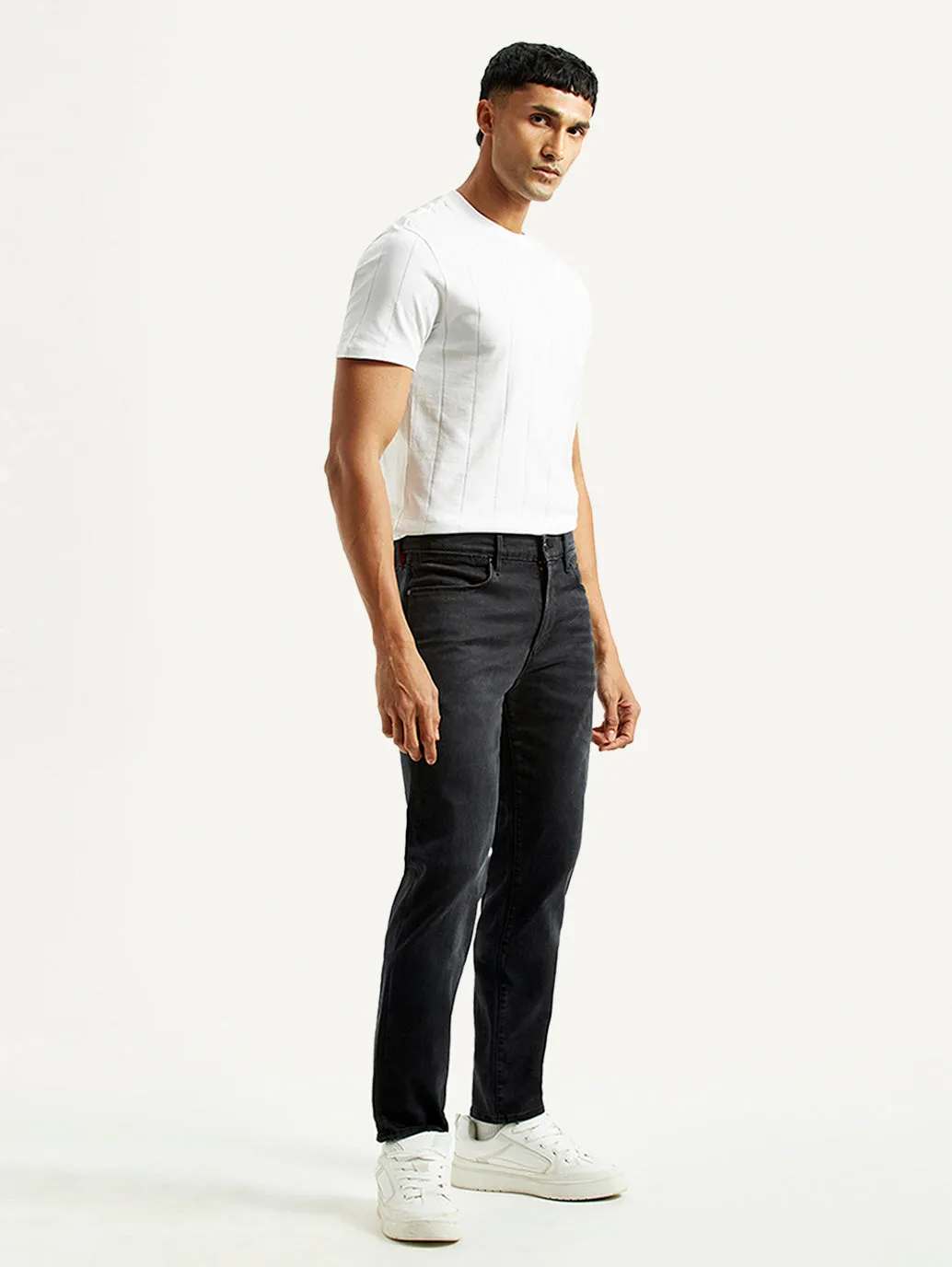 Men's Redloop 511 Charcoal Grey Slim Fit Mid Rise Jeans Loose Smooth Shopping Day