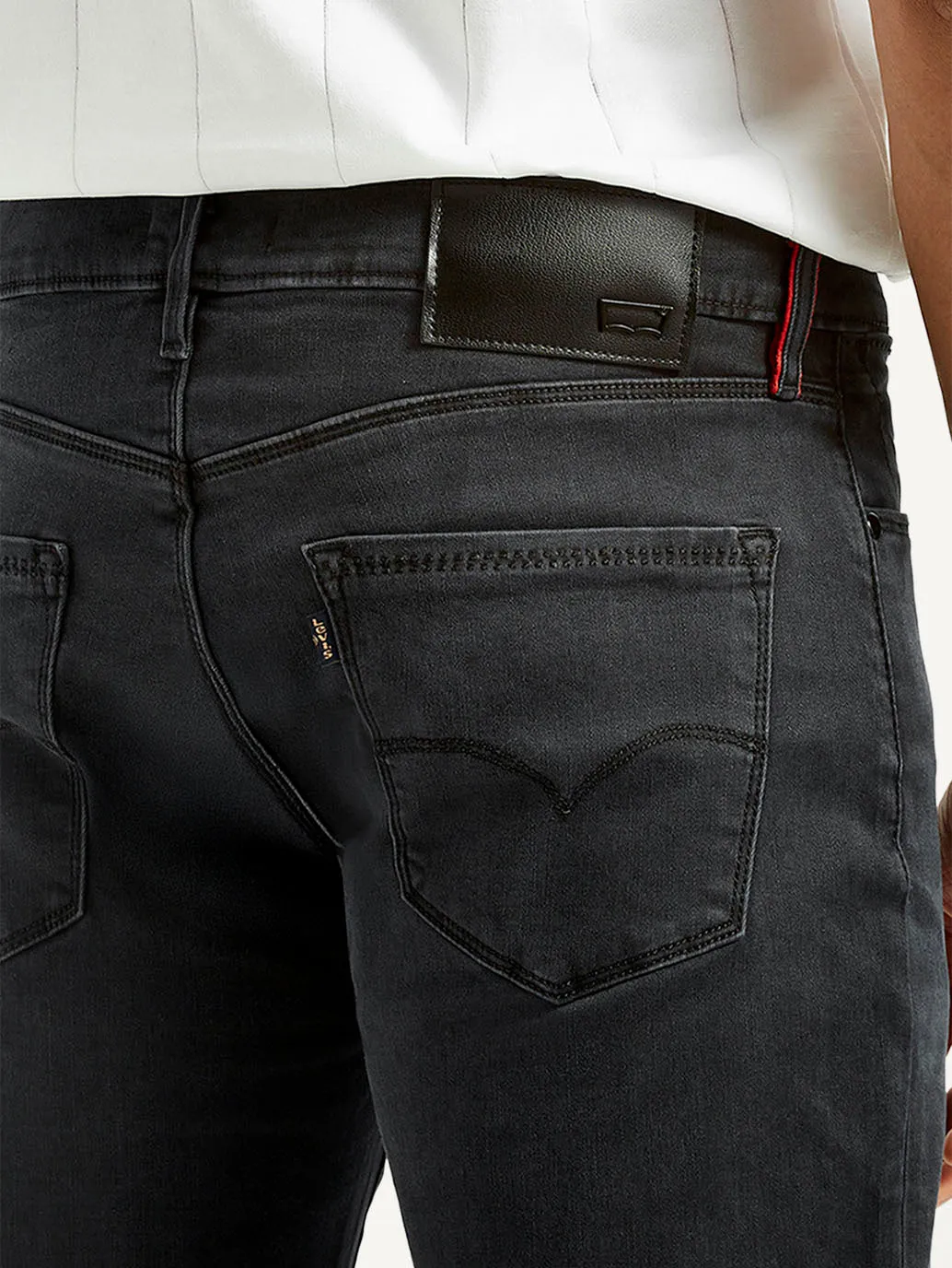 Stylish Casual Evening Stroll clean design Men's Redloop 511 Charcoal Grey Slim Fit Mid Rise Jeans