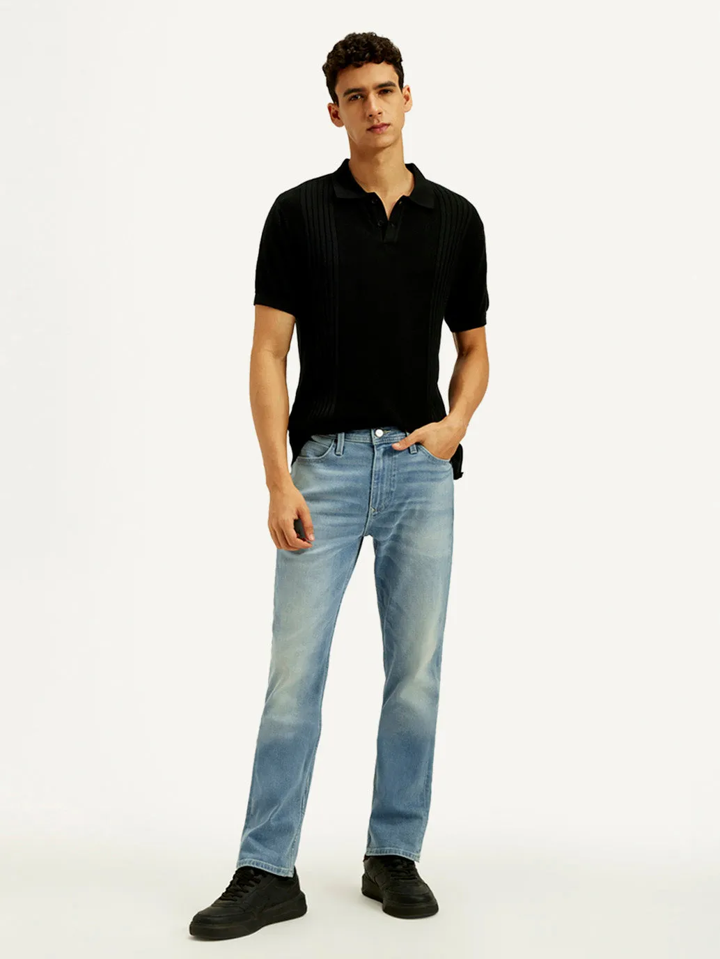 Basic Outfit Street Vibe Men's Redloop 511 Light Indigo Slim Fit Mid Rise Jeans