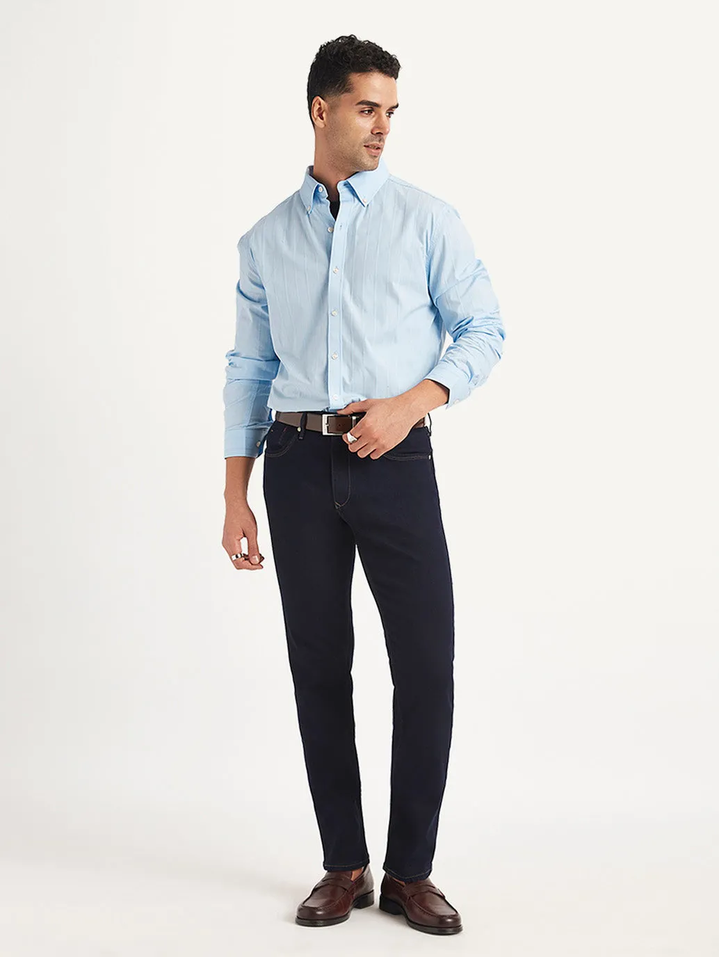 Organic Cotton Smart Layer Men's Redloop 511 Navy Blue Slim Fit Mid Rise Jeans