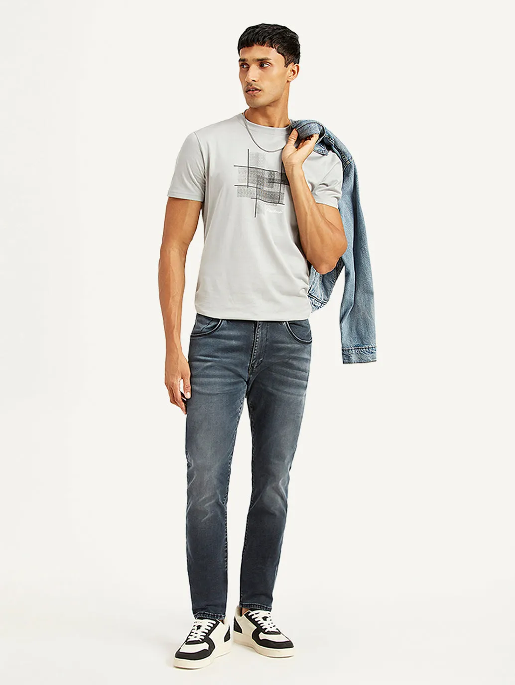 Smooth Breathable Men's Redloop 512 Blue Slim Tapered Fit Mid Rise Jeans