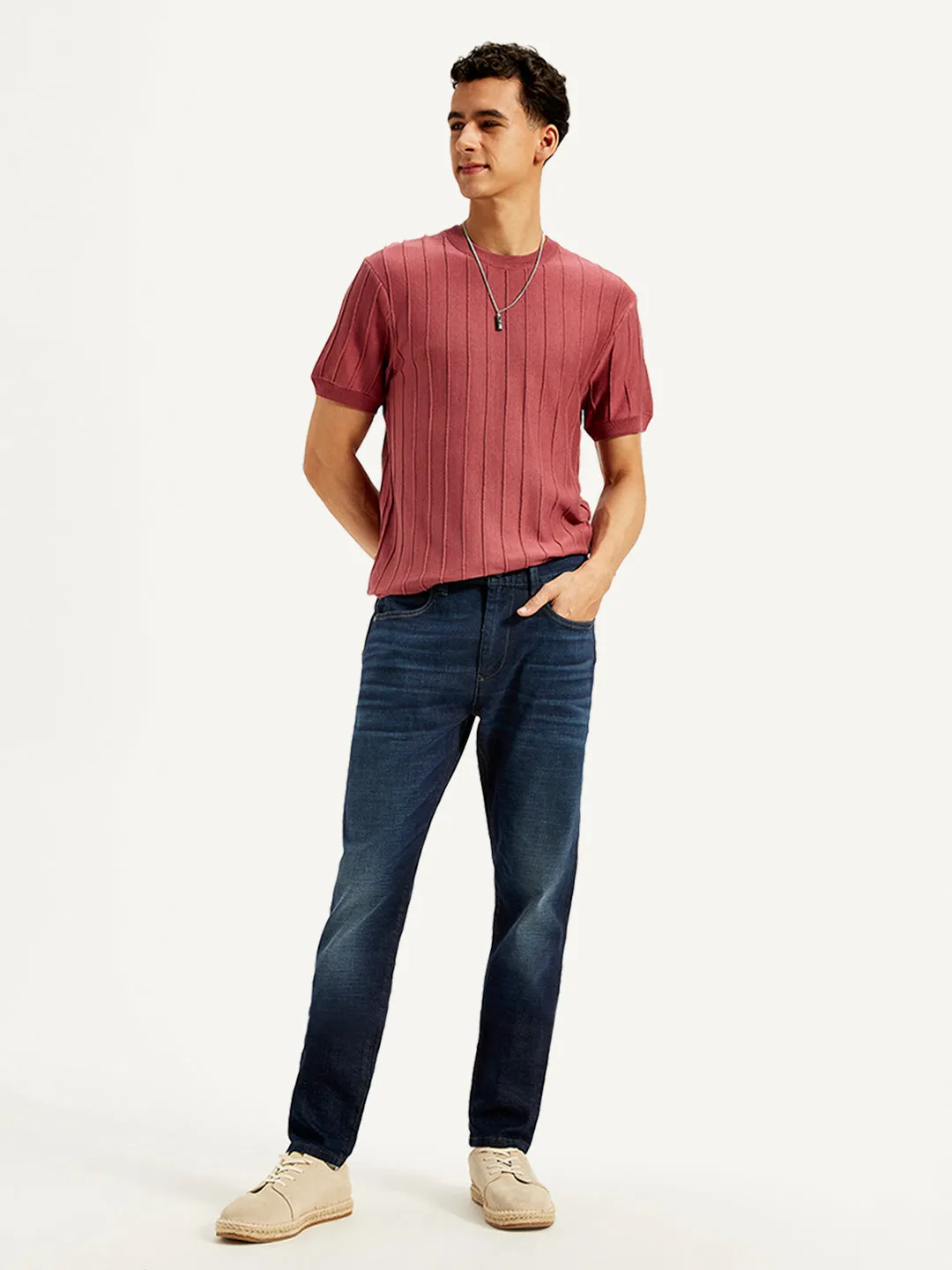 Picnic Style Modern Smart Casual Men's Redloop 512 Slim Tapered Fit Mid Rise Jeans