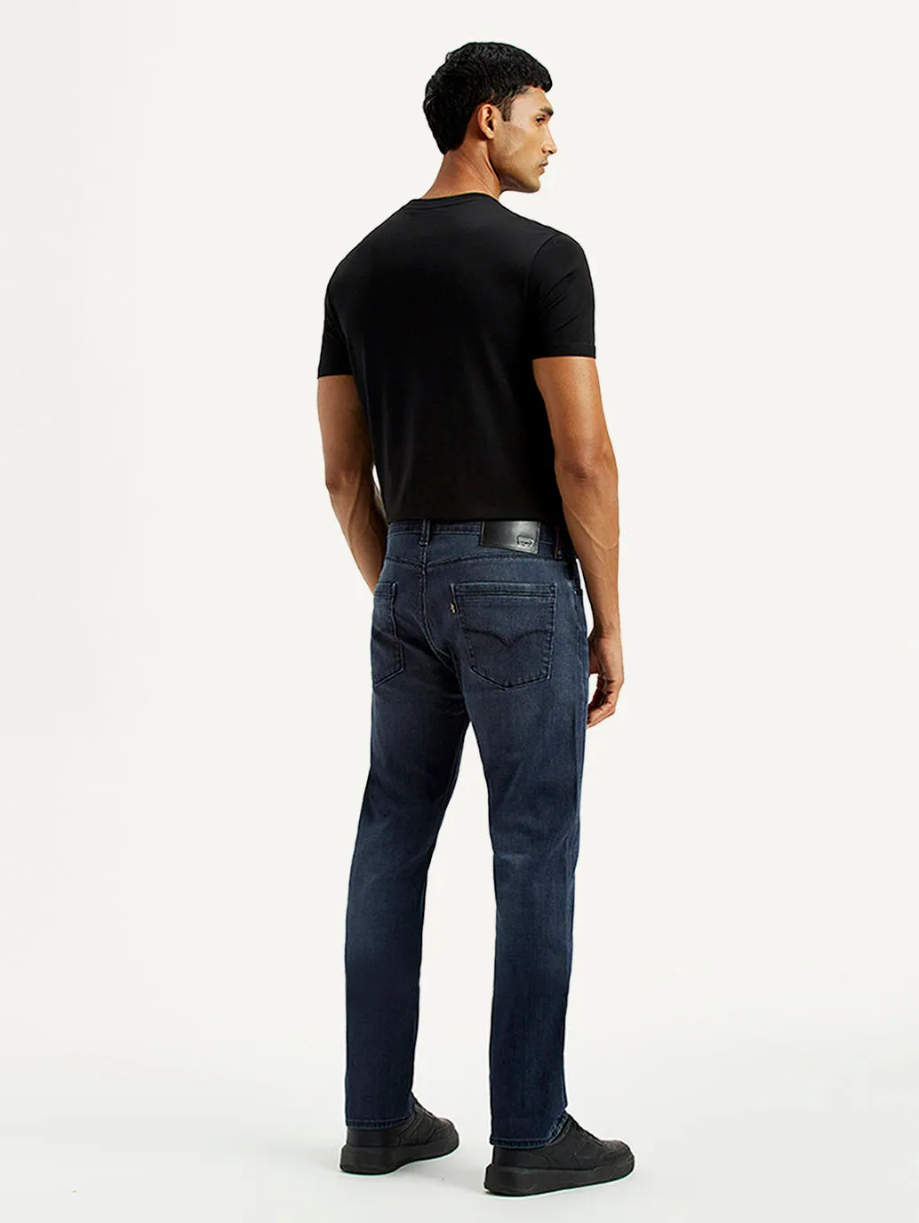 Travel Ease Men's Redloop 513 Dark Indigo Slim Straight Fit Mid Rise Jeans
