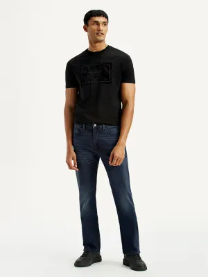 Men's Redloop 513 Dark Indigo Slim Straight Fit Mid Rise Jeans Recycled Fiber Content Modern Minimalist Creative Look Home Comfort