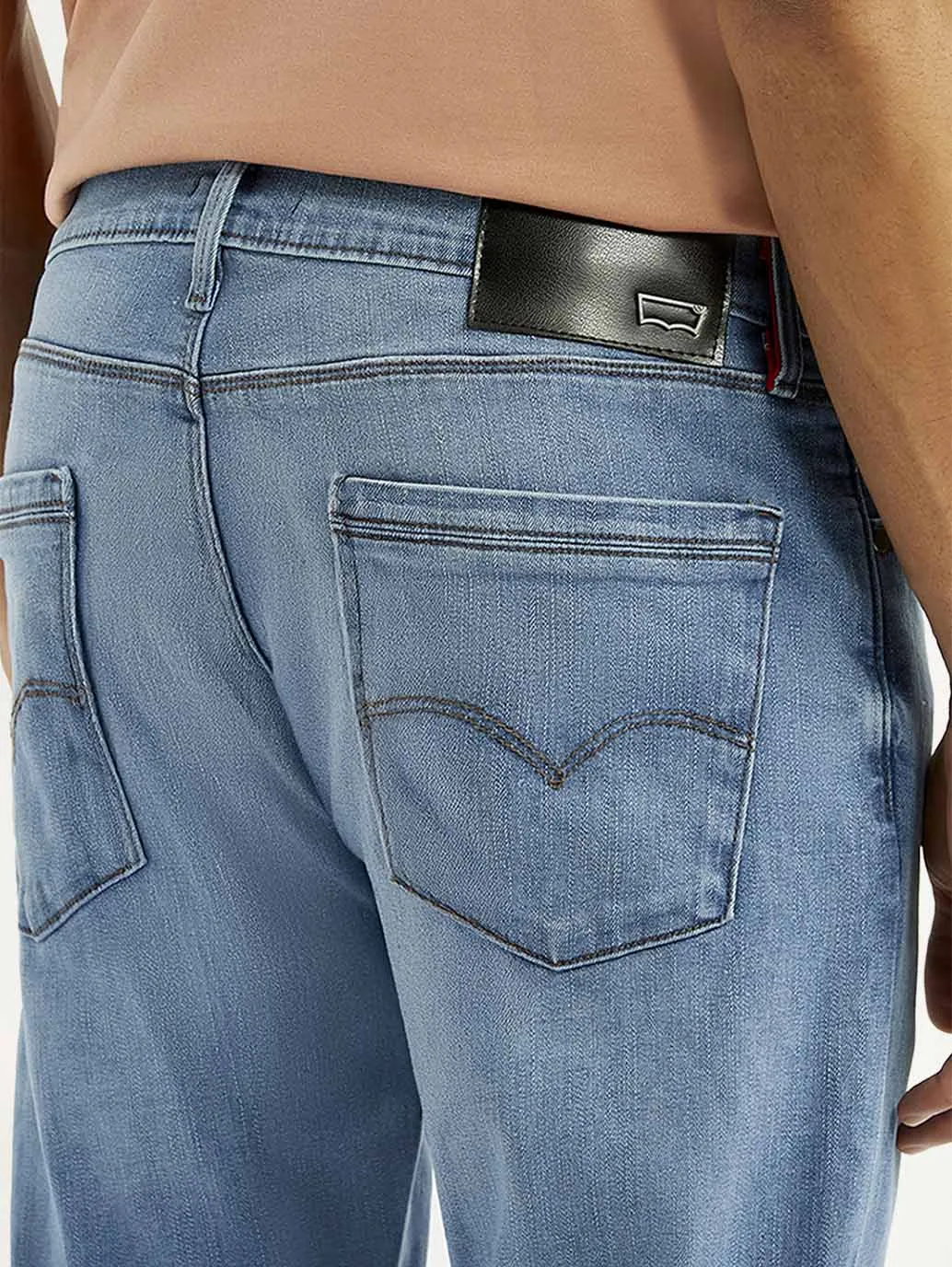 Fast Match Sustainable Weekend Getaway Men's Redloop 513 Light Blue Slim Straight Fit Mid Rise Jeans