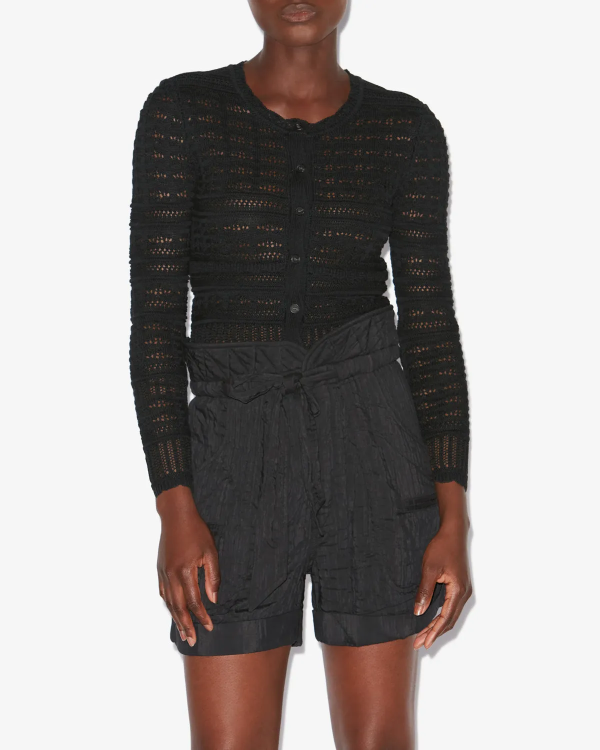 Gentle Wash Process Biodegradable Fiber Construction AJALINE CARDIGAN