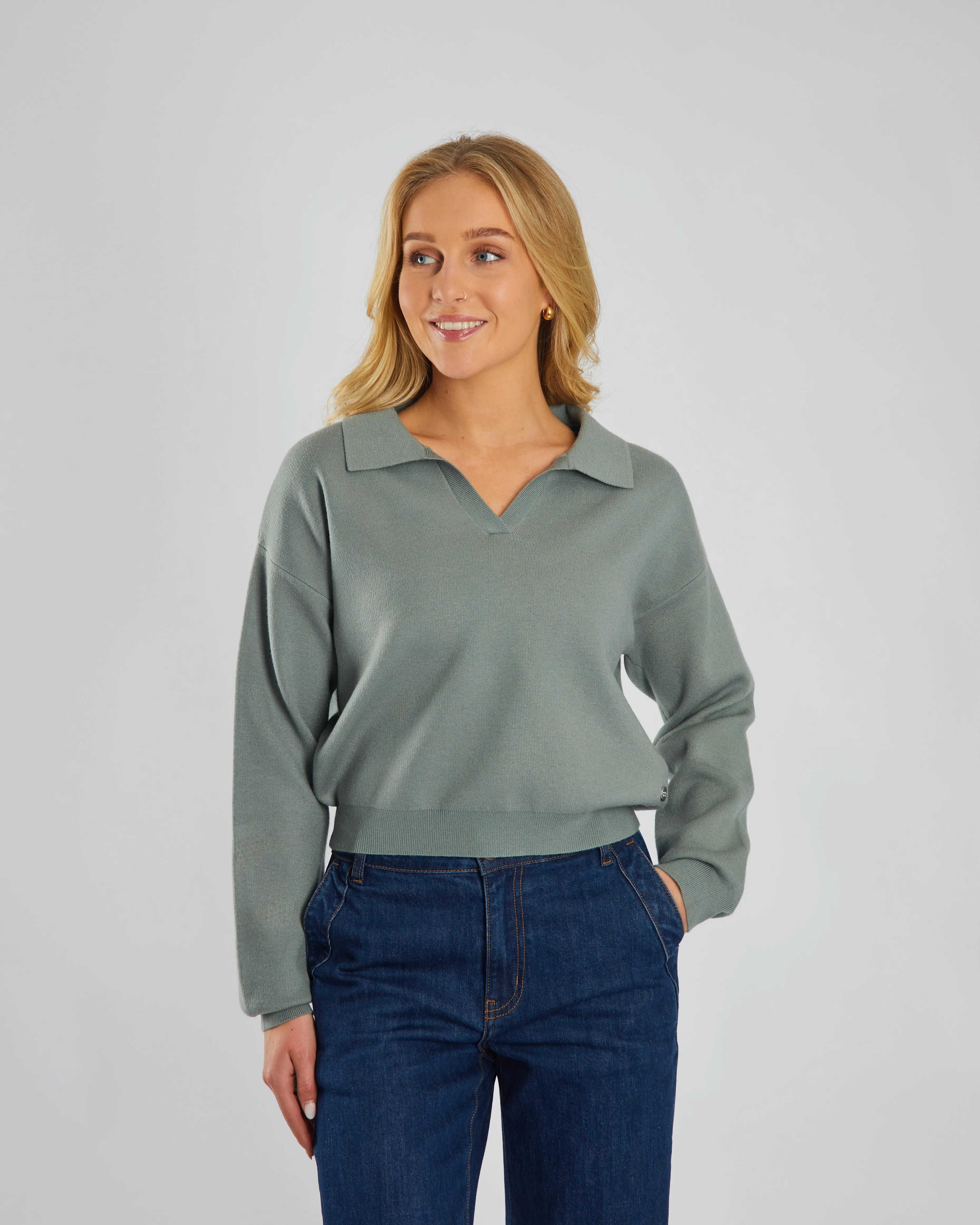 Simple Comforted Non Irritating Edging Milou Knit Sage Leaf