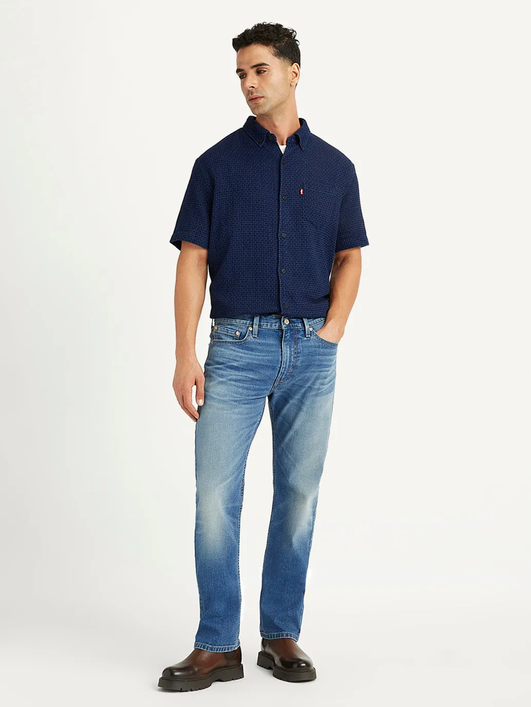 Men's 513 Blue Slim Straight Fit Mid Rise Jeans Eco Friendly Dye