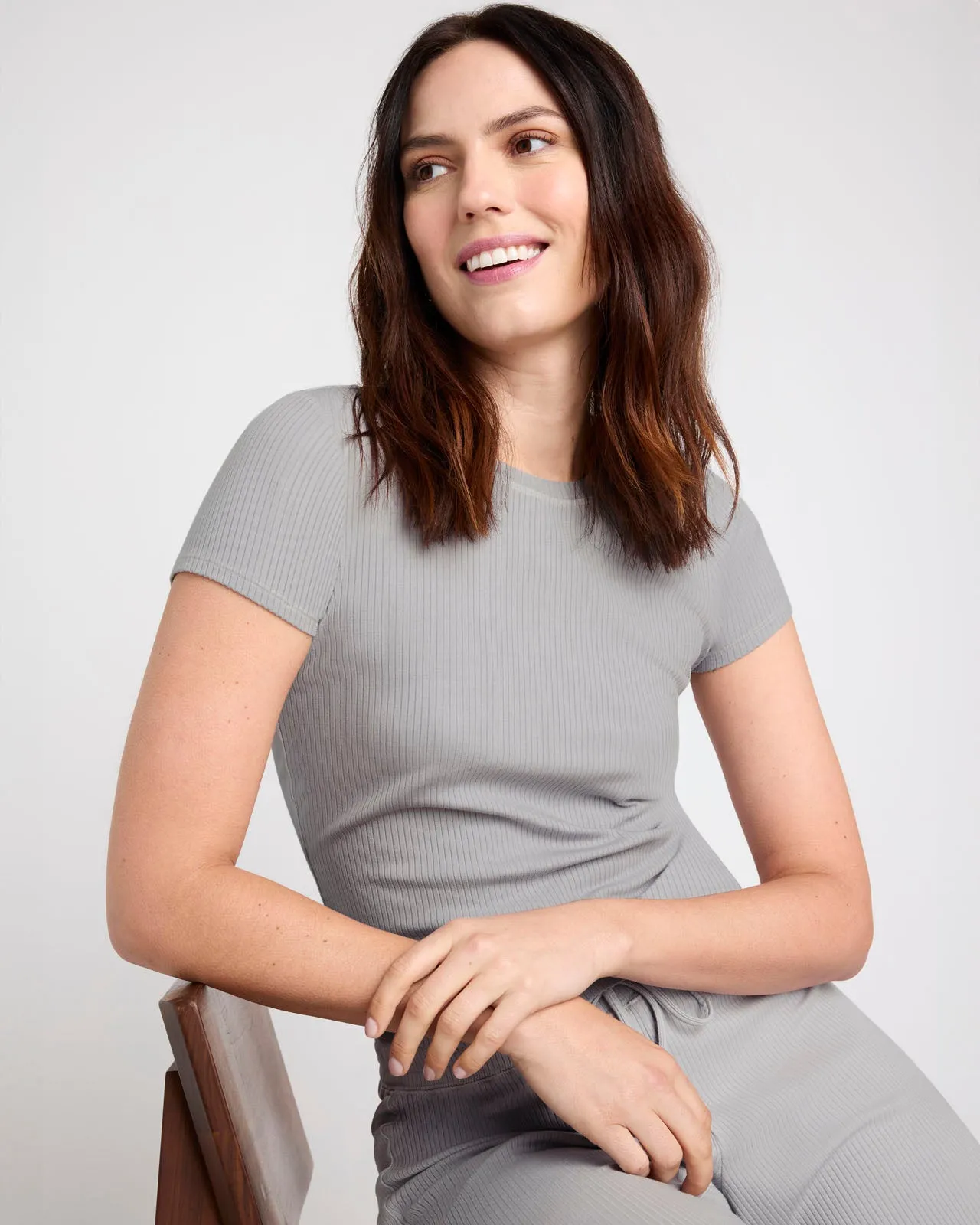 Modal Rib LYR Short Sleeve Tee Chill Mode Fit