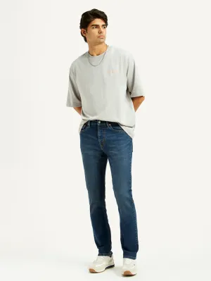 Men's 505 Dark Indigo Straight Fit Mid Rise Jeans Casual Elegance Softened Fabric