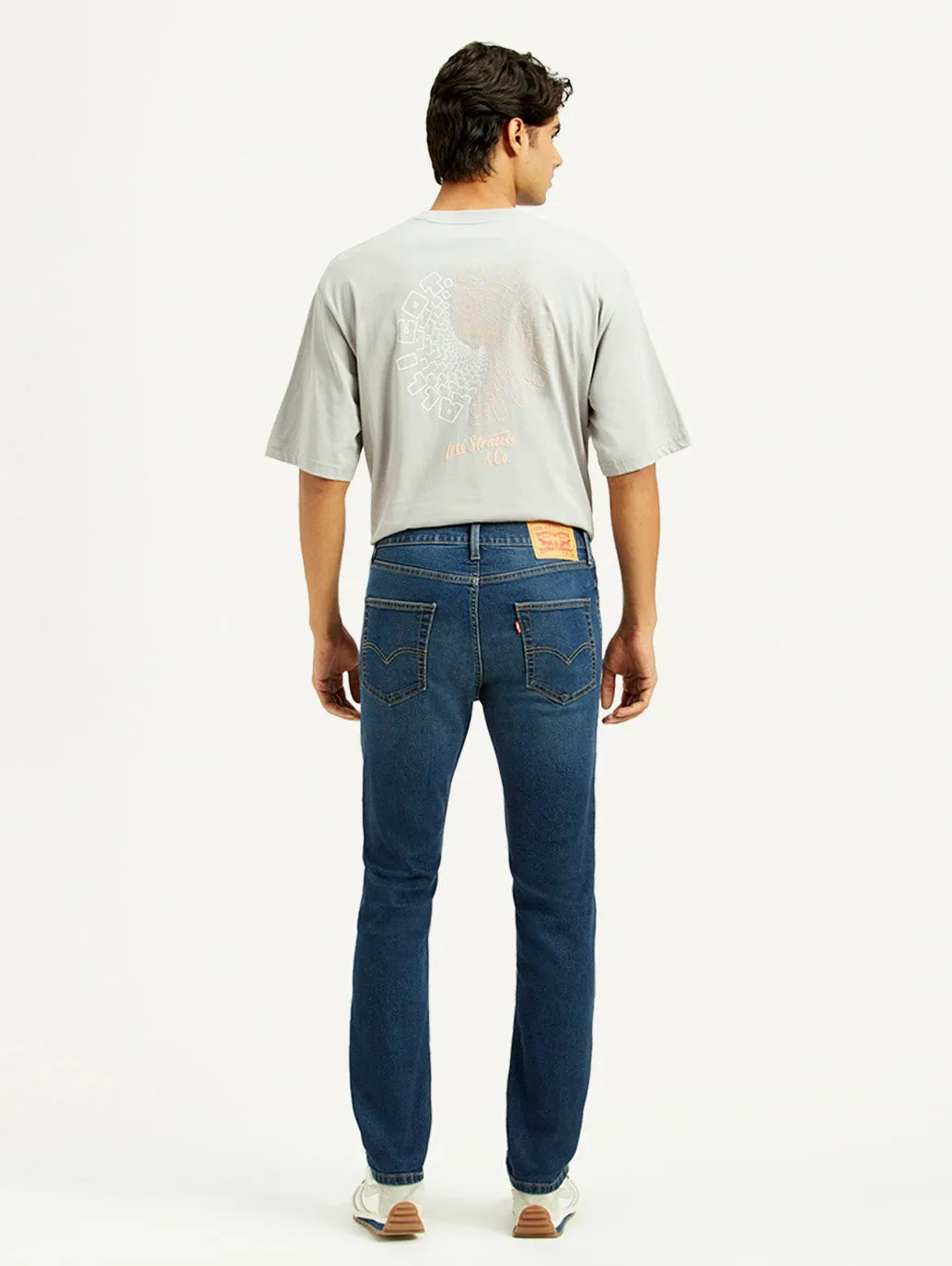 On-the-Go Look Men's 505 Dark Indigo Straight Fit Mid Rise Jeans