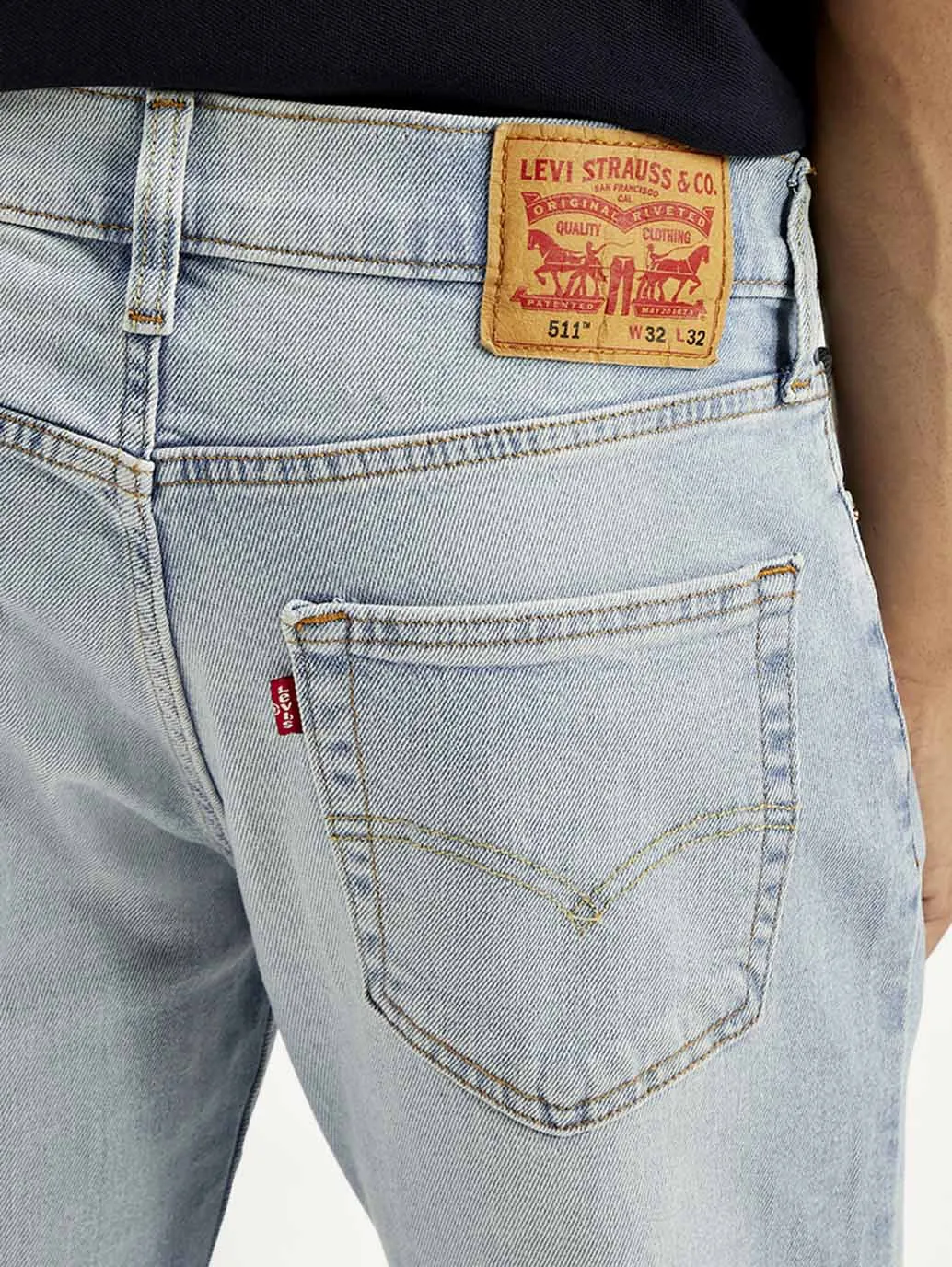 Men's 511 Indigo Slim Fit Mid Rise Jeans Outfit Staple Youth Style Student Outfit