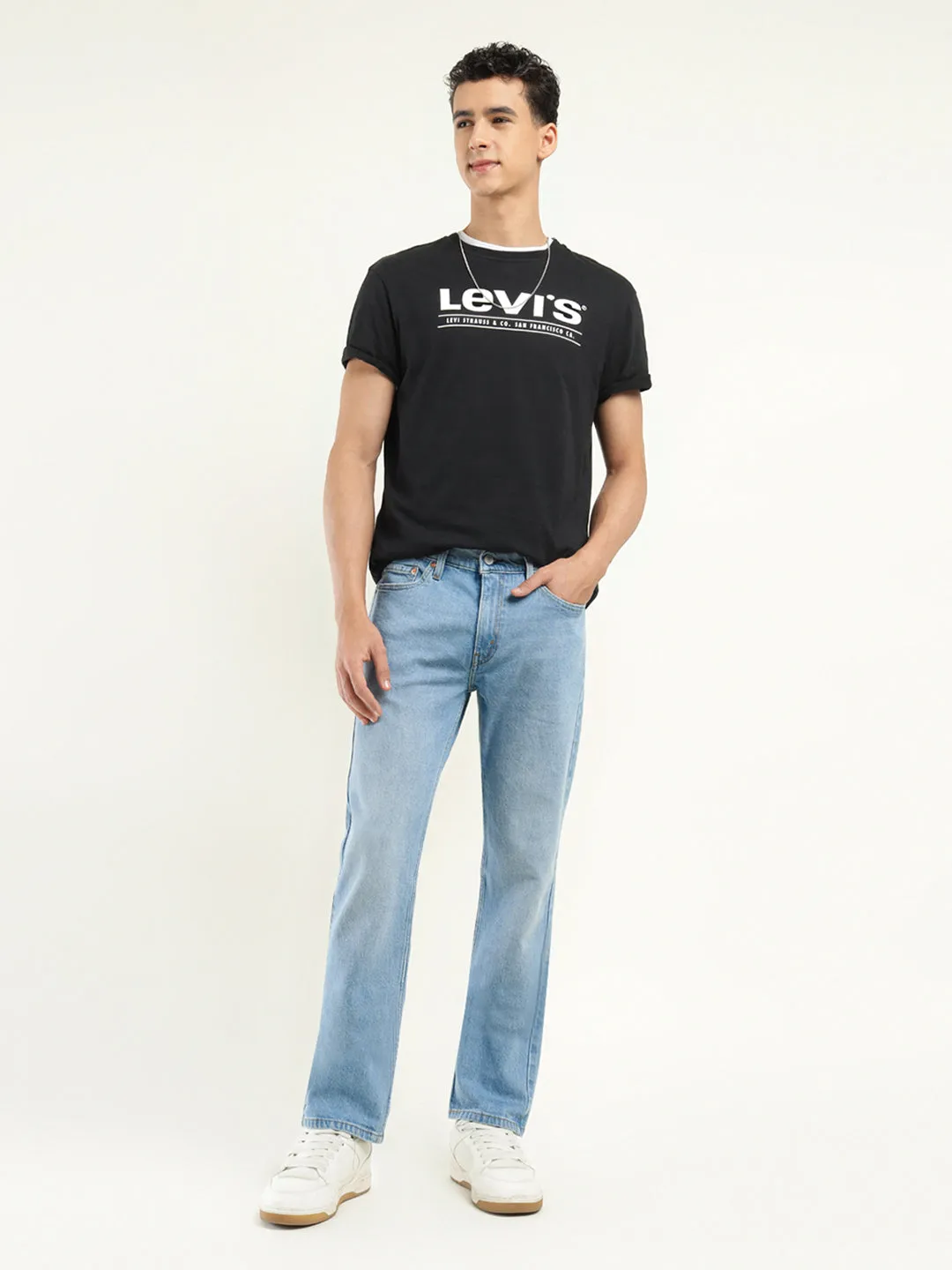 Basic Necessity Men's 511 Blue Slim Fit Mid Rise Jeans