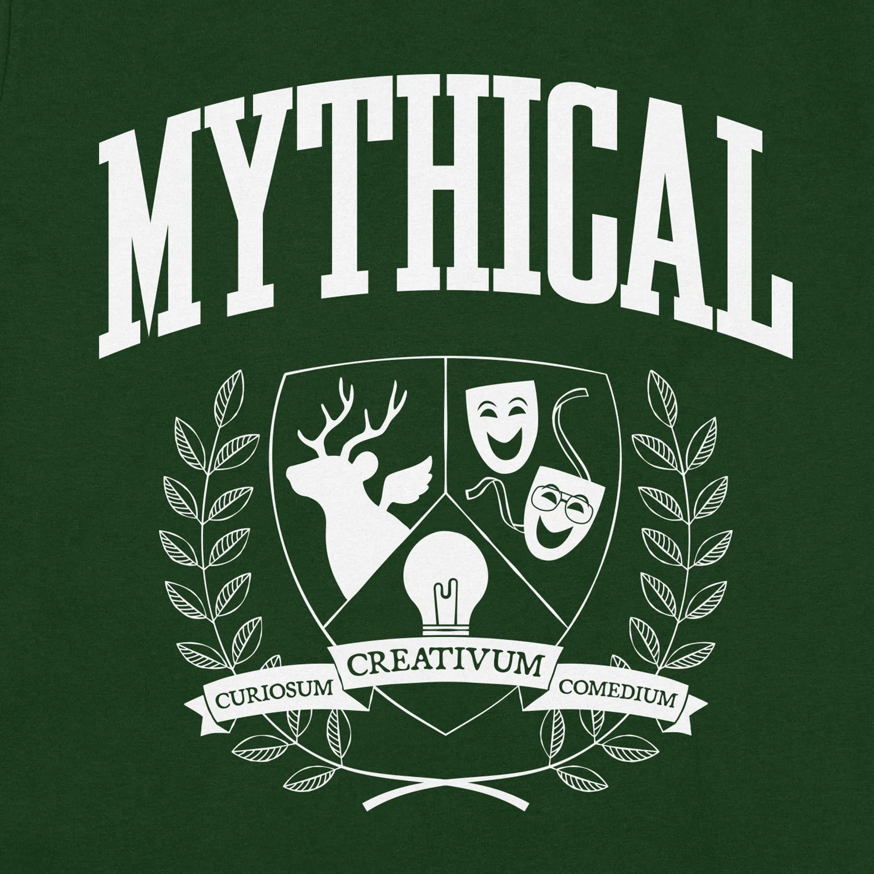Layerable Look Wear Resistant Fabric Mythical Collegiate Emblem Tee