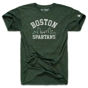 Midweight Knit Non Shrink Material MSU - BOSTON SPARTANS SKYLINE (UNISEX)
