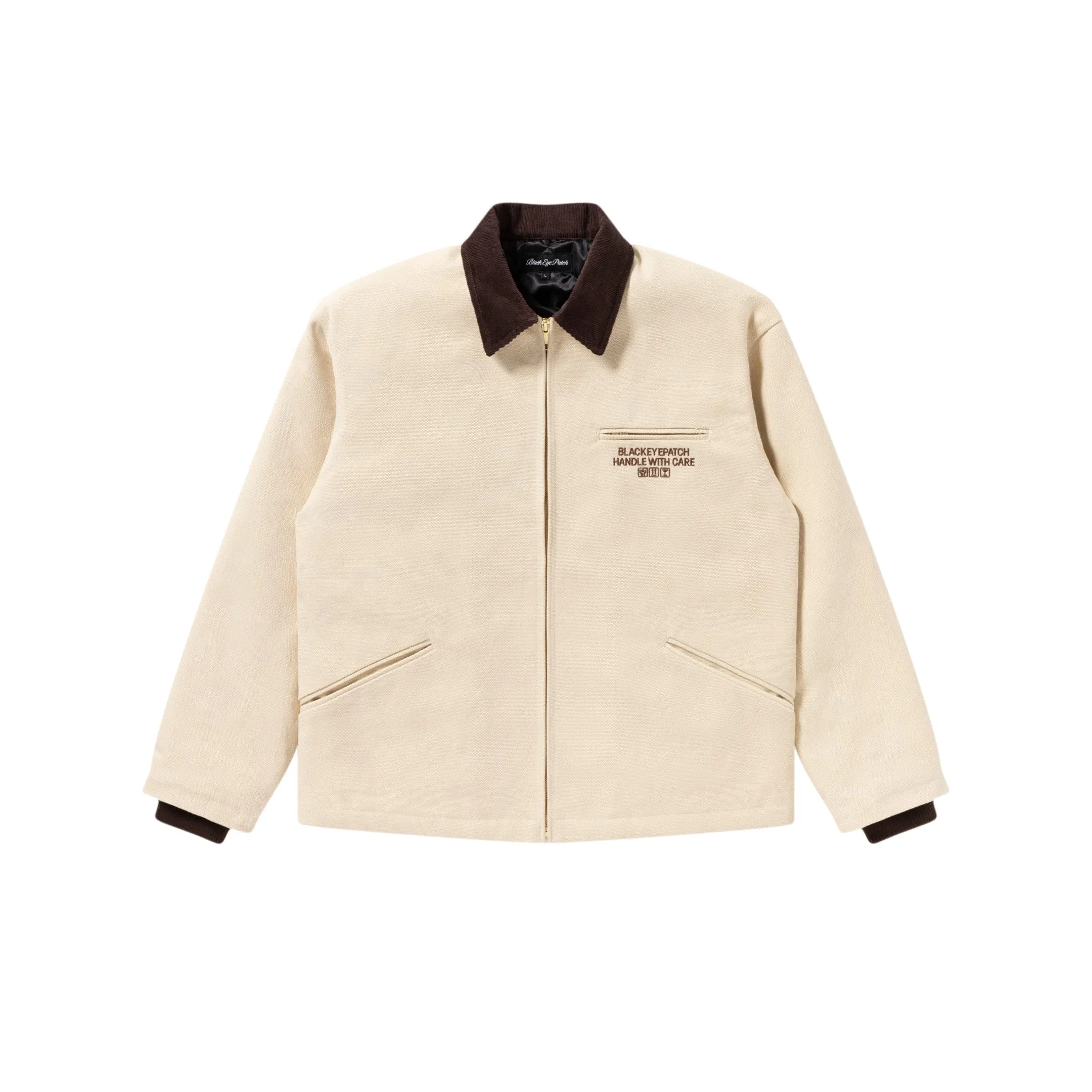 SoftshellTexture HWC LABEL EMBROIDERED DUCK JACKET BEIGE