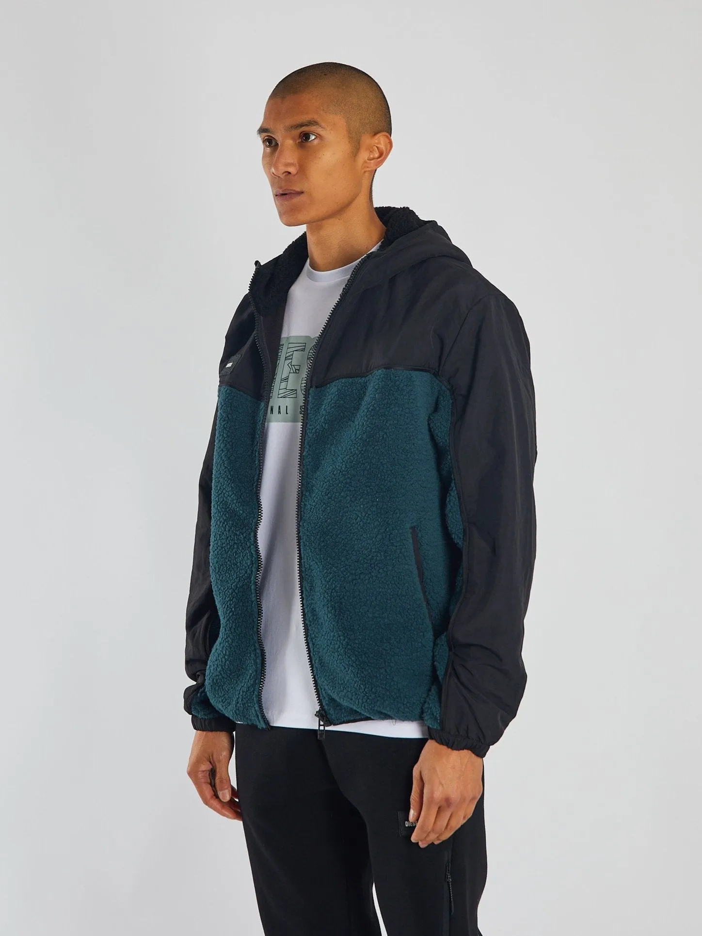Quick Release Fasteners Urban Outdoor Look Kal Fleece Jacket Tidal Teal