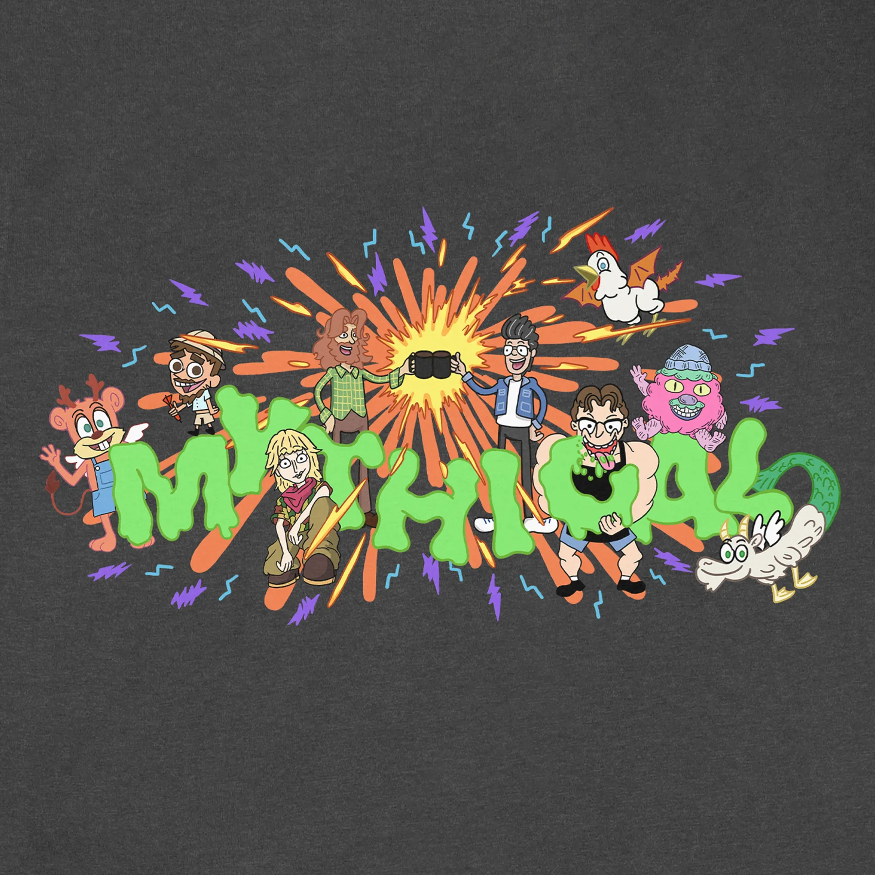 Mythical '90s Cartoon Tee Layering Fashion Trendy Piece