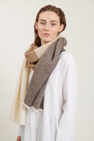 Stay Soft Transitional Wear Sena Scarf - Choc torte, tobacco brown, nat. mel., w. white