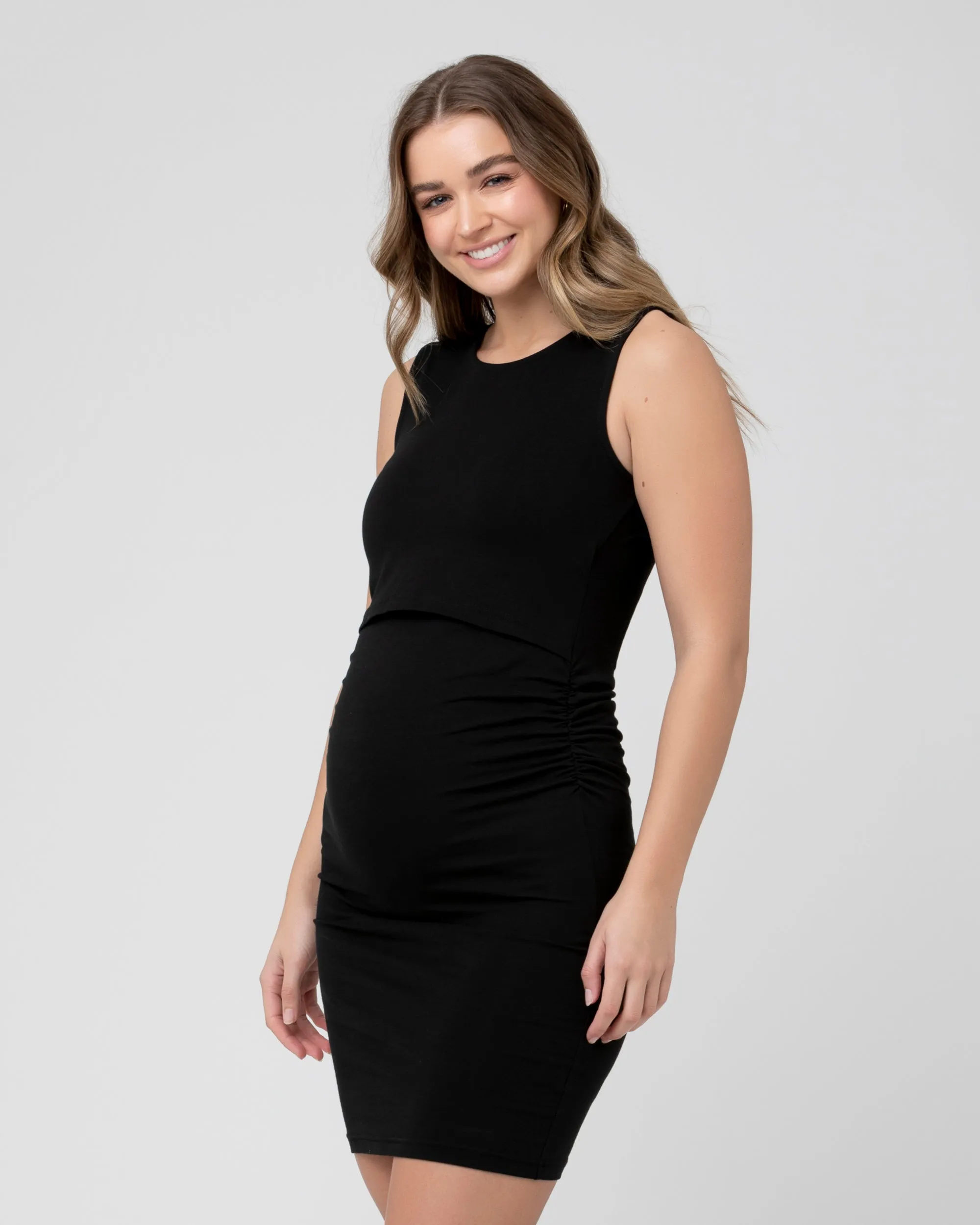prenatal yoga Organic Nursing Tank Dress  Black