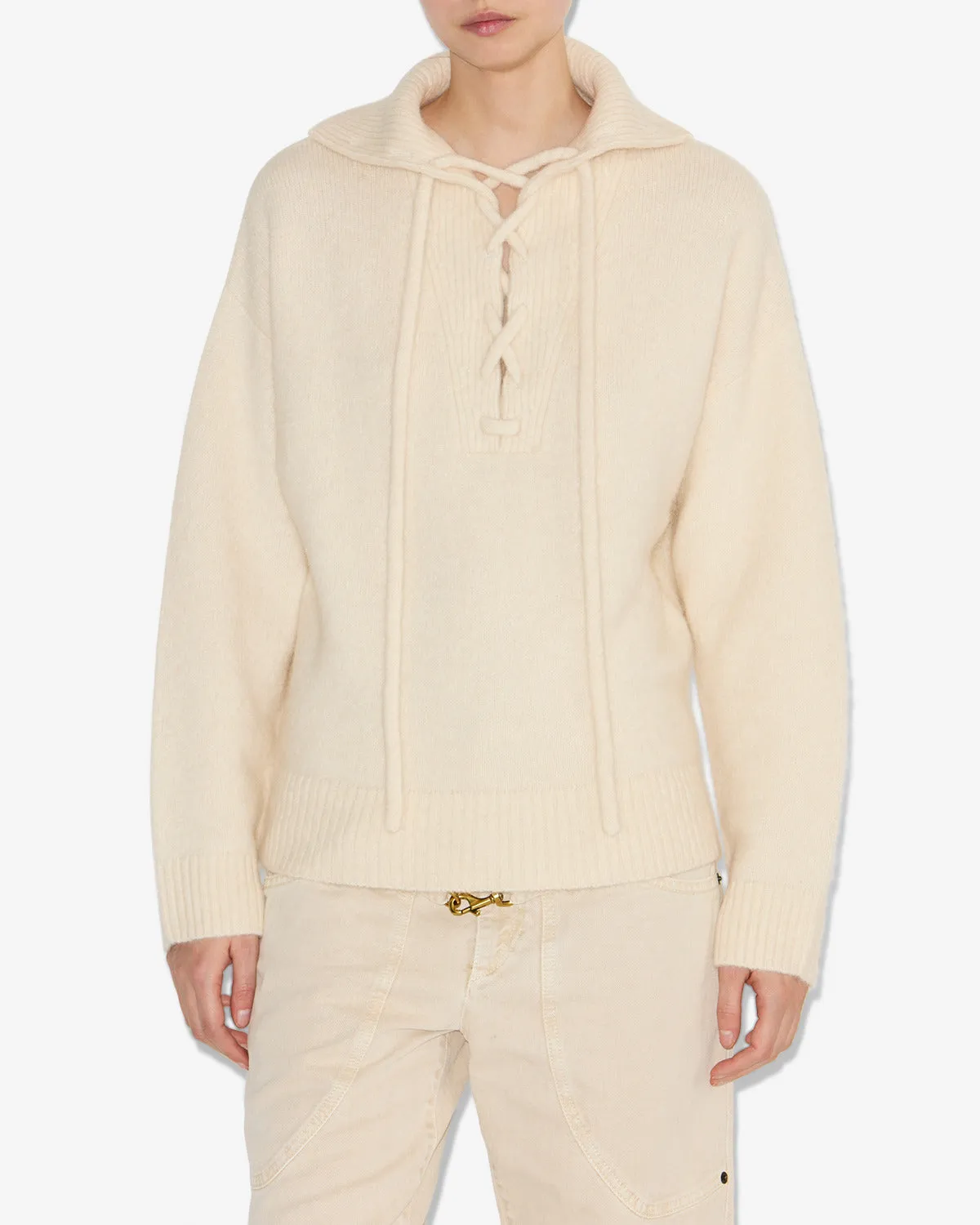 PHYLIA SWEATER early morning Twisted Cable Pattern