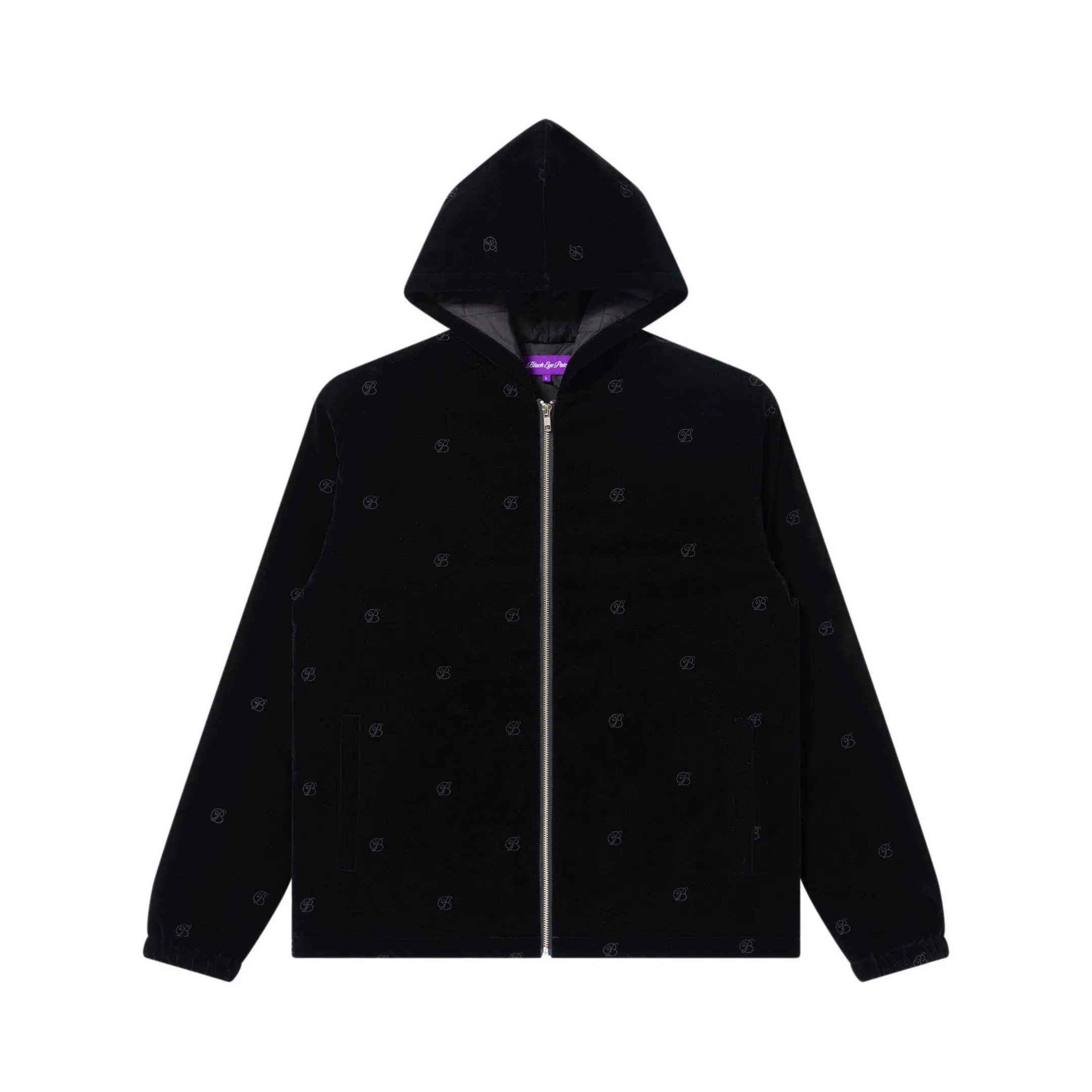 B EMBLEM PATTERNED JACKET BLACK Rugged Style Essential Fit