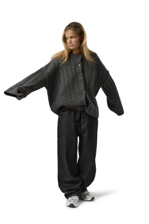 Bryant Button Cardigan in Charcoal Daily Favorite Soft Material