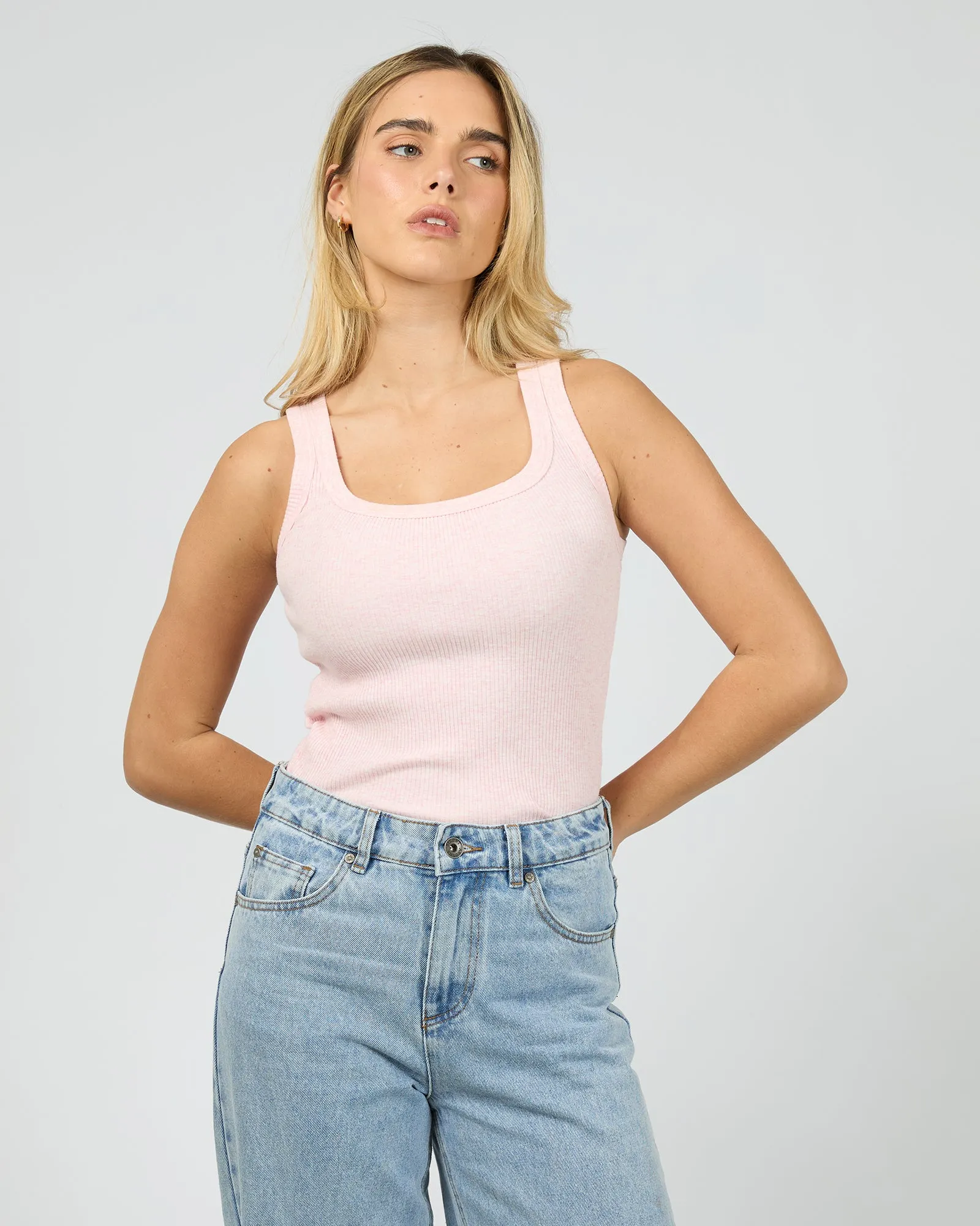 Mia Tank Blush Marle FlexibleKnit Minimalist Apparel