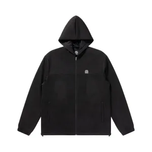 HOODED MESH ZIP HOODIE BLACK Adjustable Belt Lightweight Waterproof Jacket