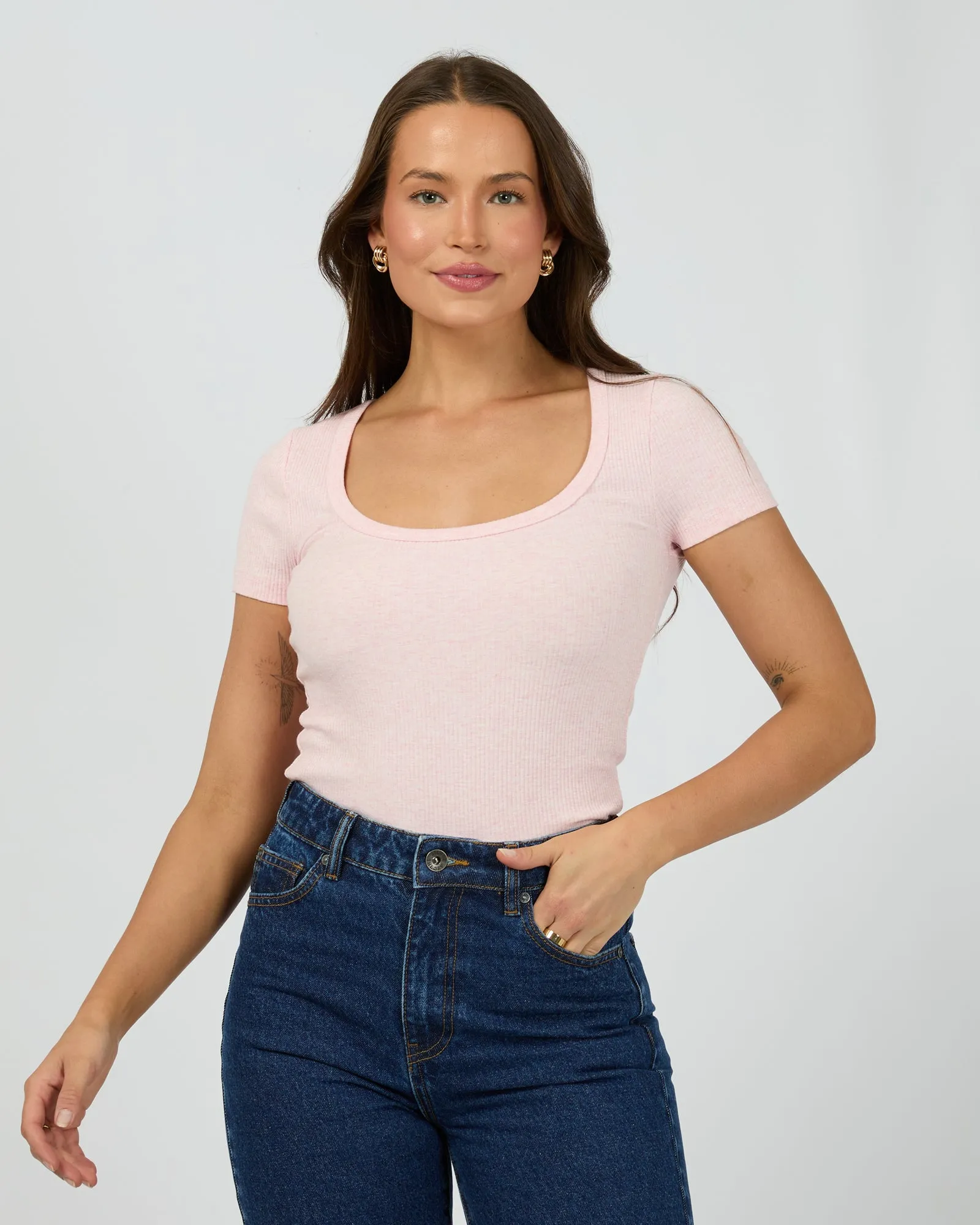 Athletic Fit Mia Tee Blush Marle