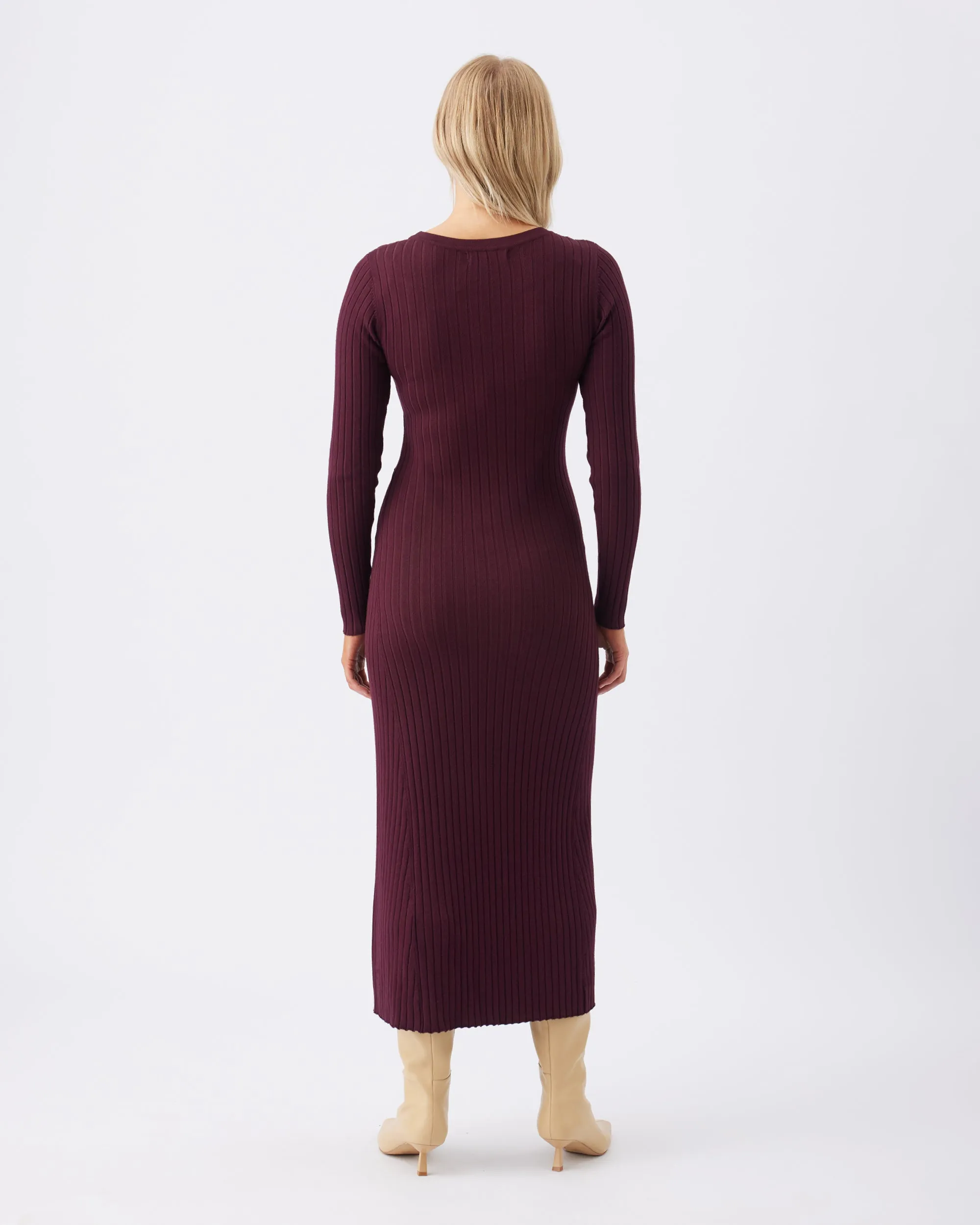 Eden Knit Nursing Dress  Maroon baby feeding Tunic Style