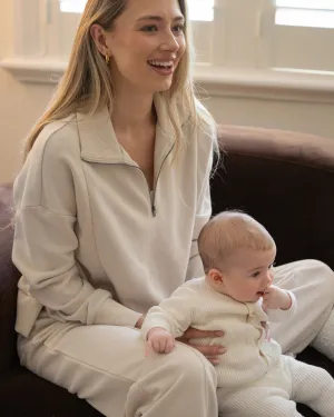 growing family Ankle length Terry Nursing Sweat Chalk