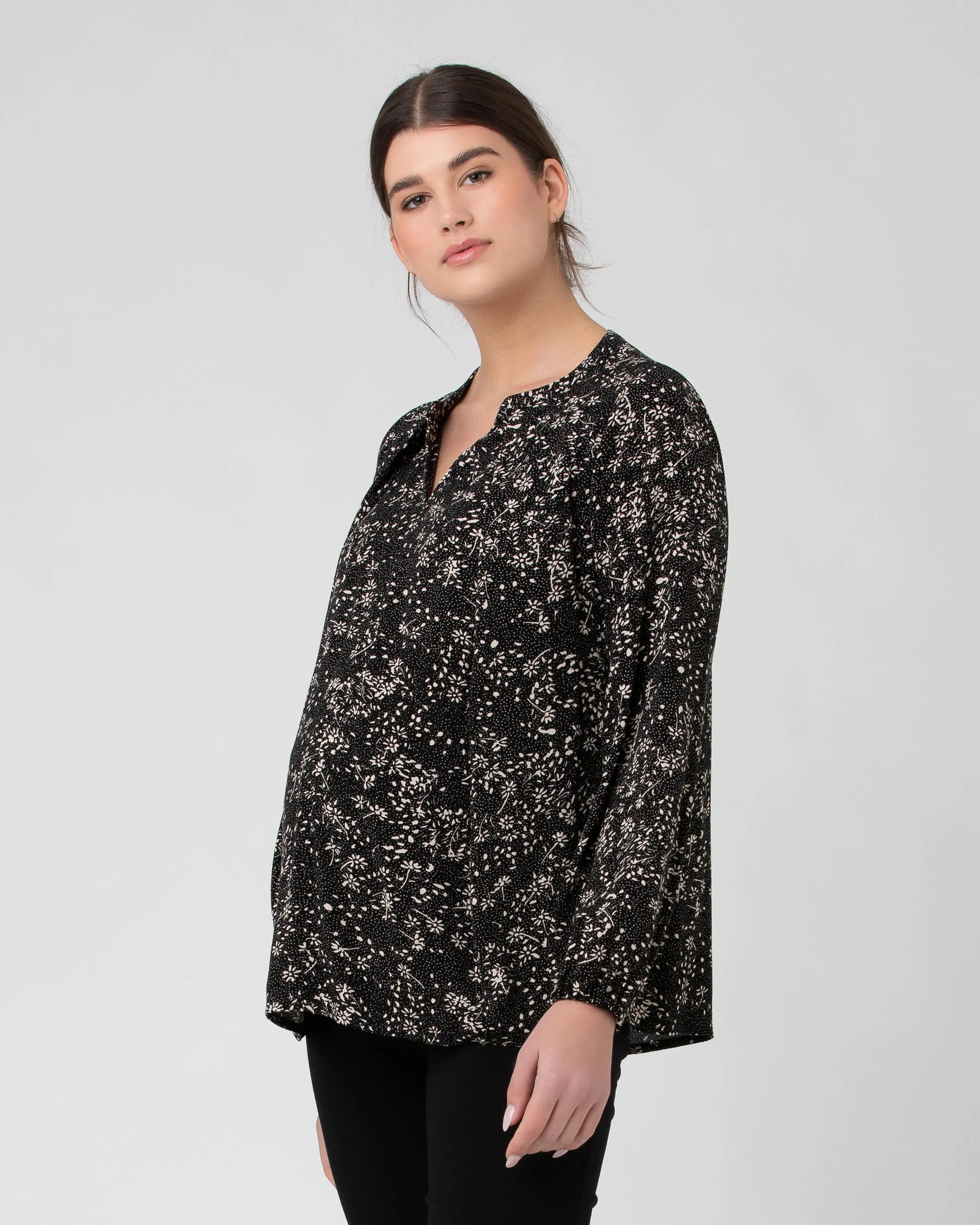 hypoallergenic Trixie Nursing Blouse  Black / Natural