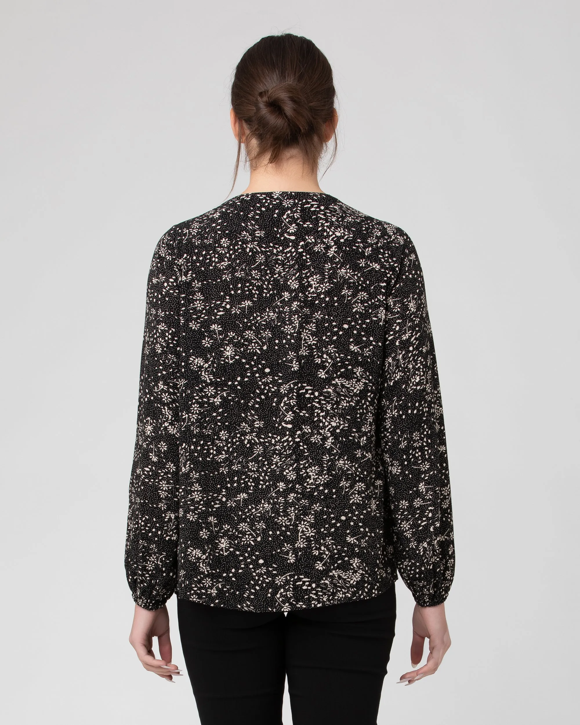 modern mom Trixie Nursing Blouse  Black / Natural