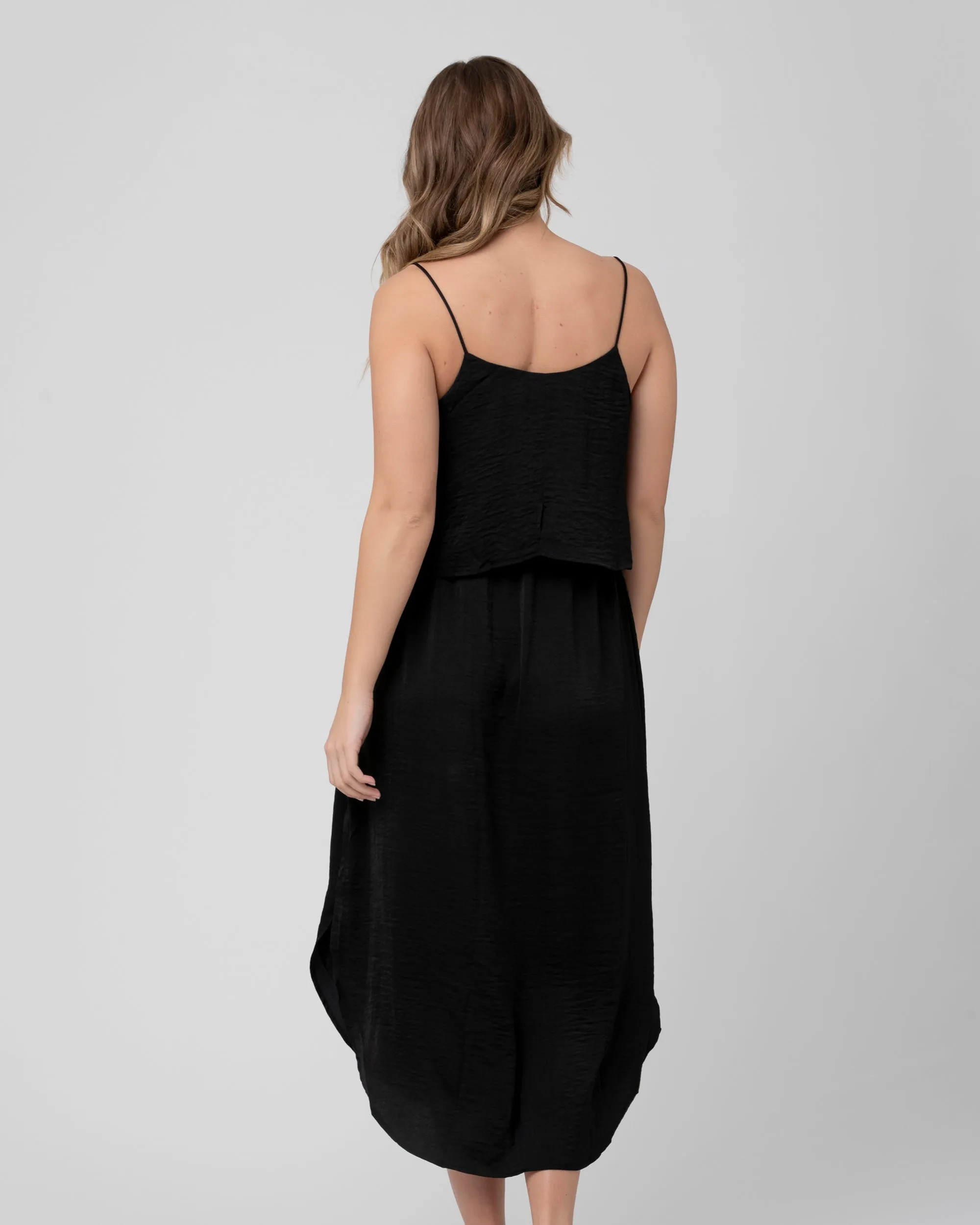 Modern Design prenatal yoga Nursing Slip Dress Black