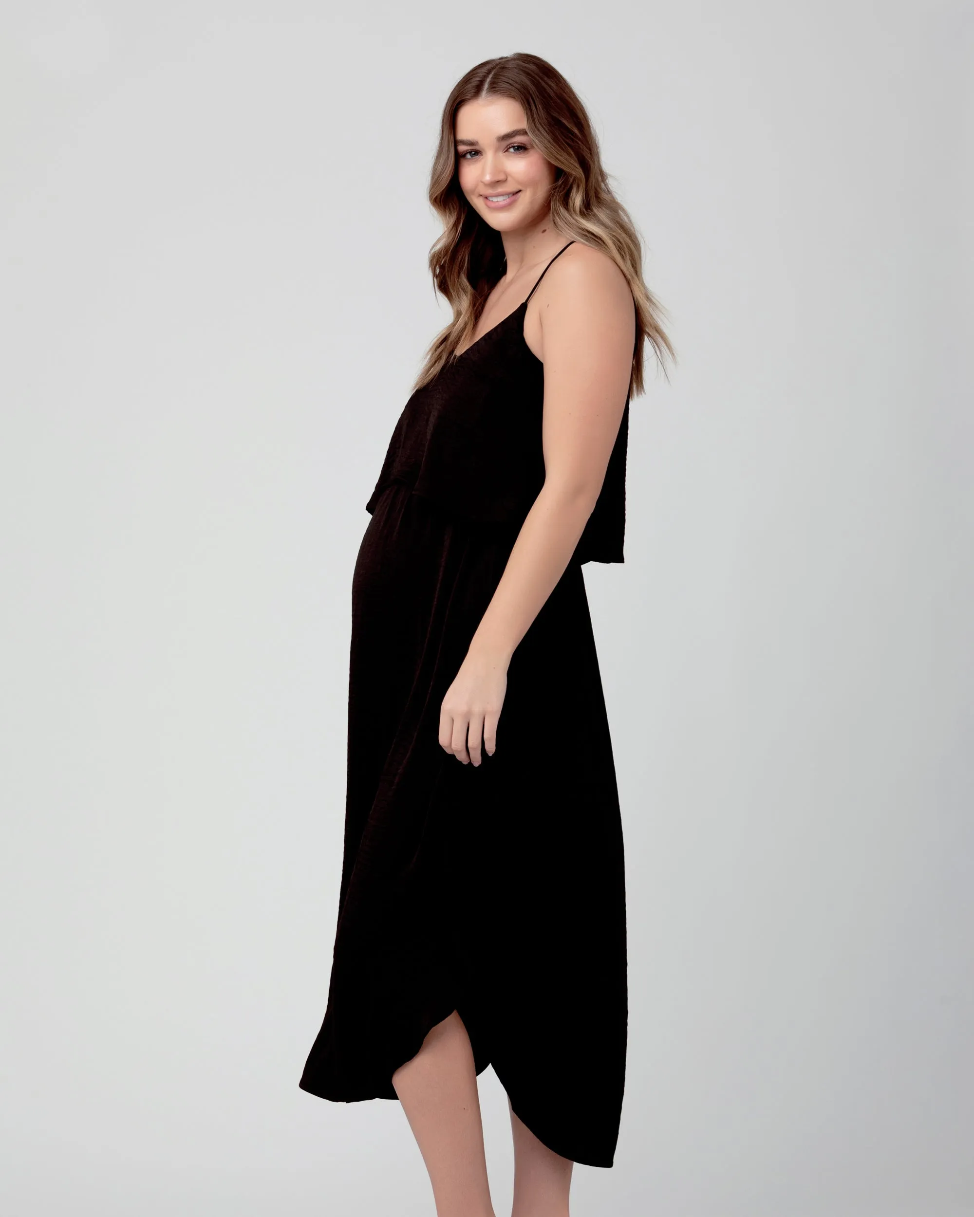 Nursing Slip Dress Black Machine washable Maxi Dress