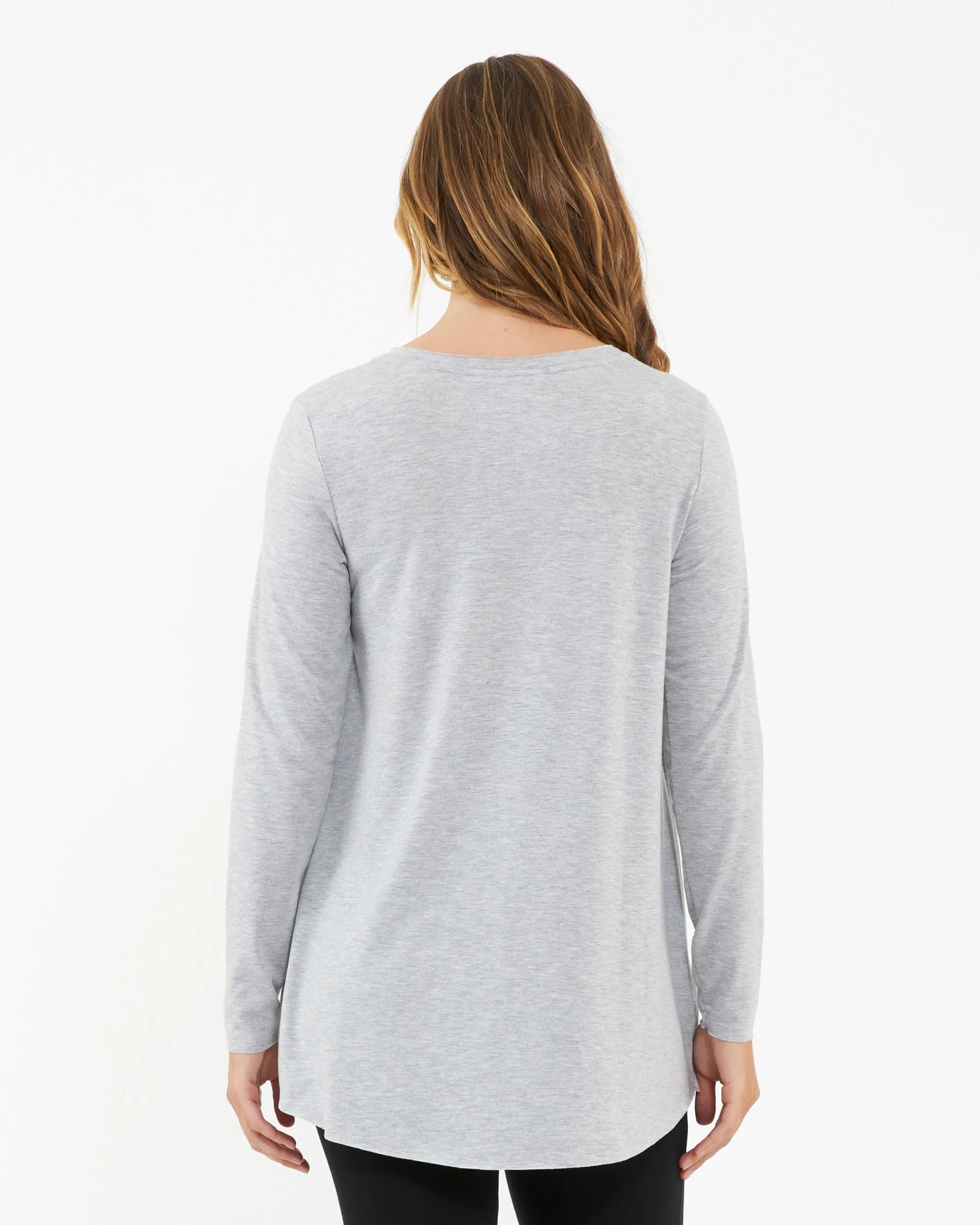 Home Wear Raw Edge Nursing Top Silver Marle